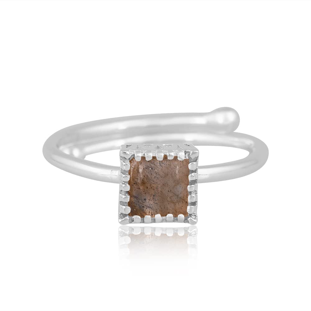 PANOPLY Labradorite 925 Sterling Silver Ring for Women - Perfect Gift for Mom from Daughter or Son, Ideal for Anniversary, Birthday, Wedding, Christmas - Elegant Jewelry for Everyday Wear, Special Occasions, and Thoughtful Moments
