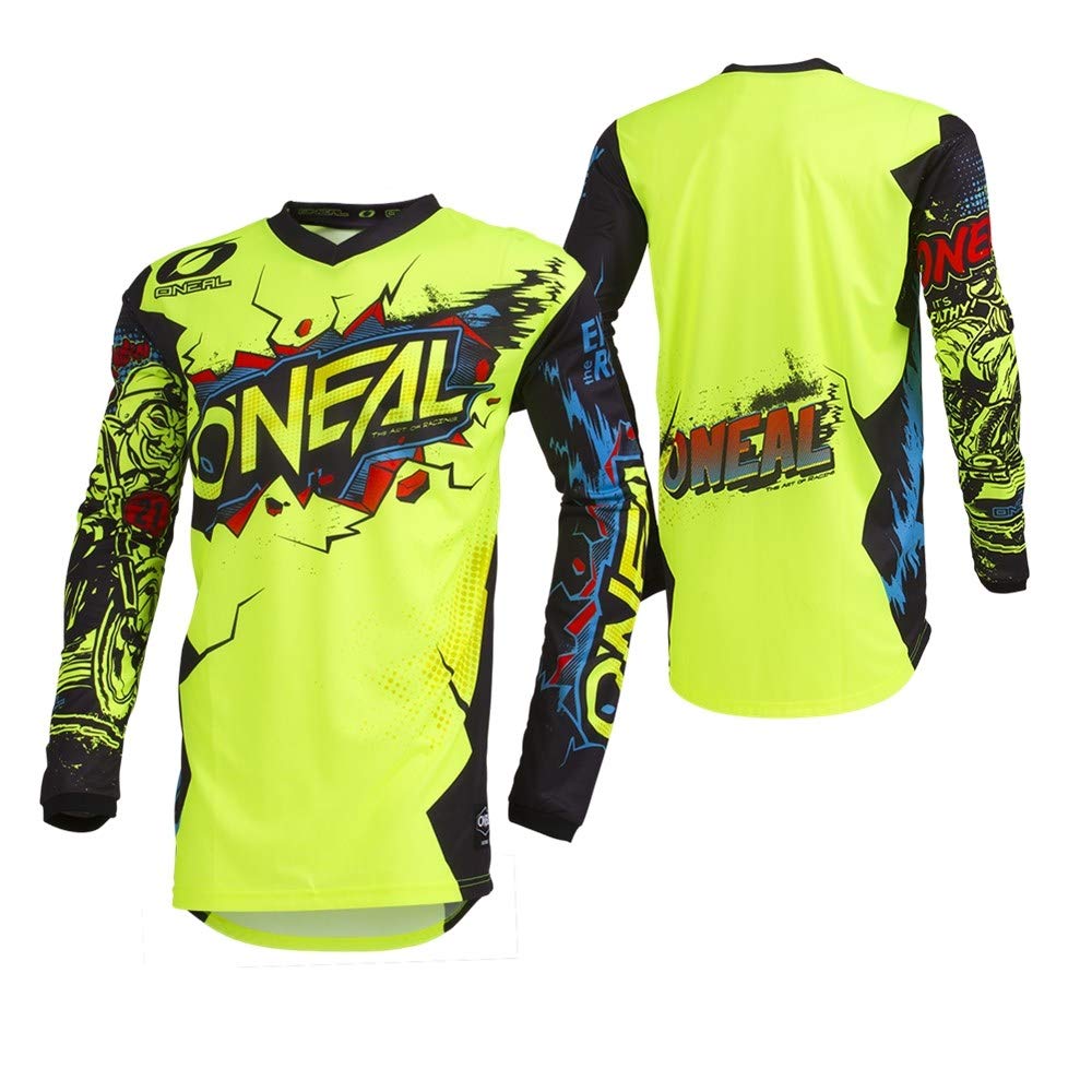 O'Neal Element Youth Jersey Villain - Dirt Bike & Motocross Racing Gear for Kids - Perfect for Off-Road Adventures & Track Days