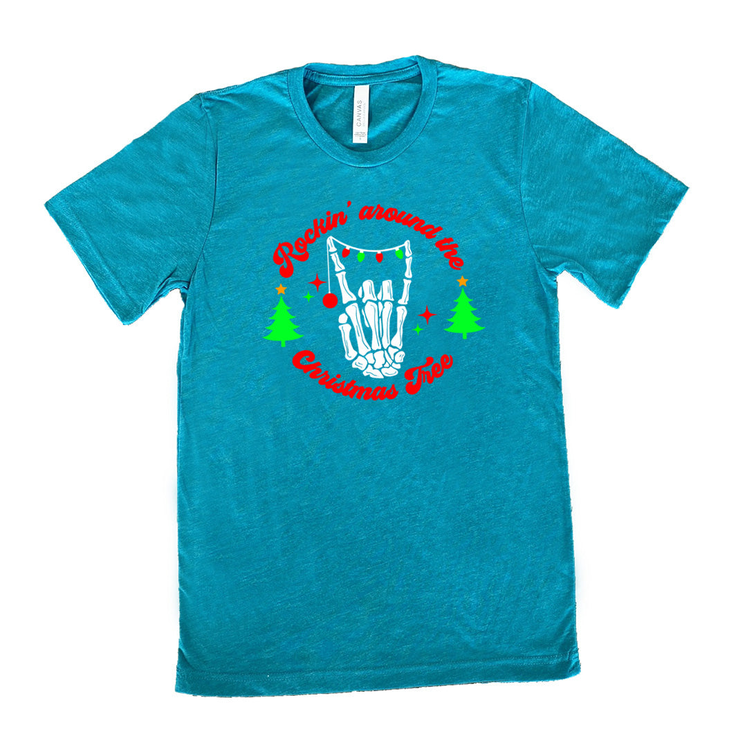 Rockin' Around The Christmas Tree Shirt - Unisex Holiday T-Shirt for Men & Women | Perfect for Christmas Parties, Family Gatherings & Festive Celebrations
