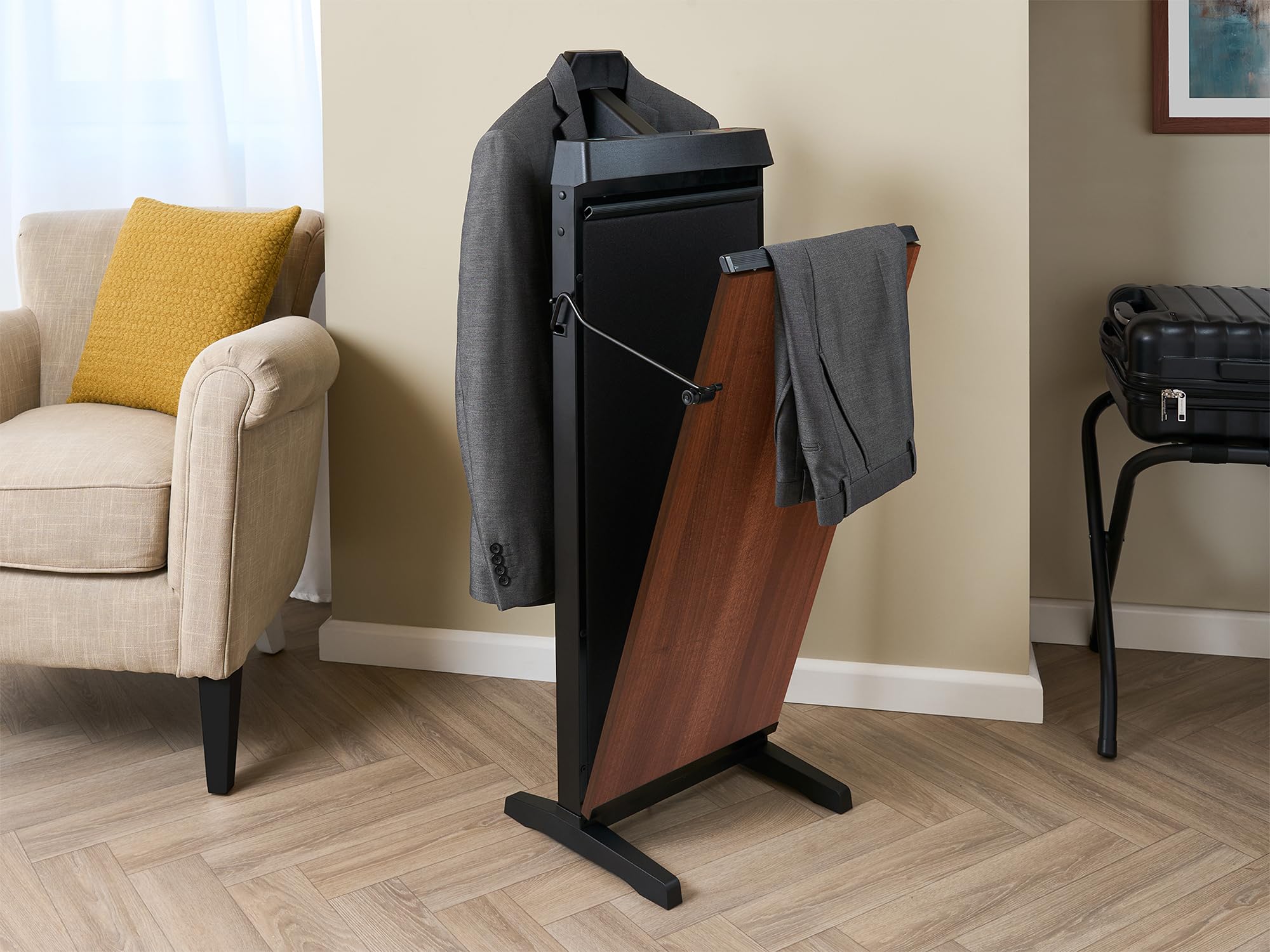 Corby 3300 Professional Pants Press - Walnut Finish for Crisp, Wrinkle-Free Dress Pants | Perfect for Home, Office & Travel Use