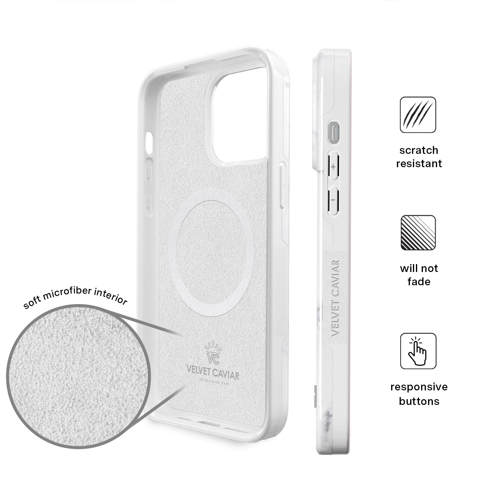 Premium Carrara Marble iPhone Case - Slim Protective Cover with Elegant Marble Design for iPhone 13/14/15 Pro Max - Perfect for Business, Travel & Everyday Use