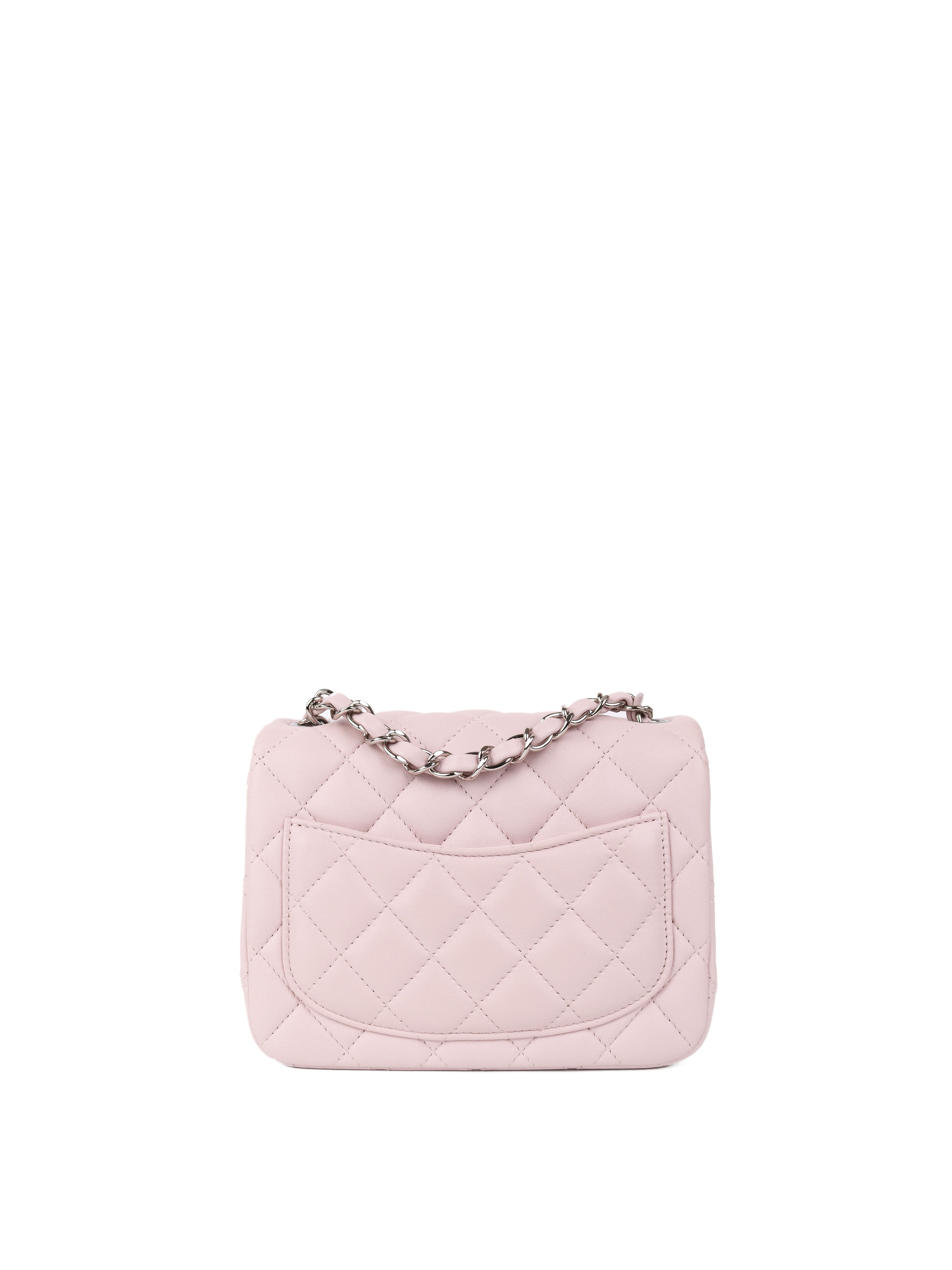 Chanel Mini Square Lilac Classic Flap Bag SHW - Luxury Crossbody Purse for Women | Perfect for Date Night, Parties & Special Occasions
