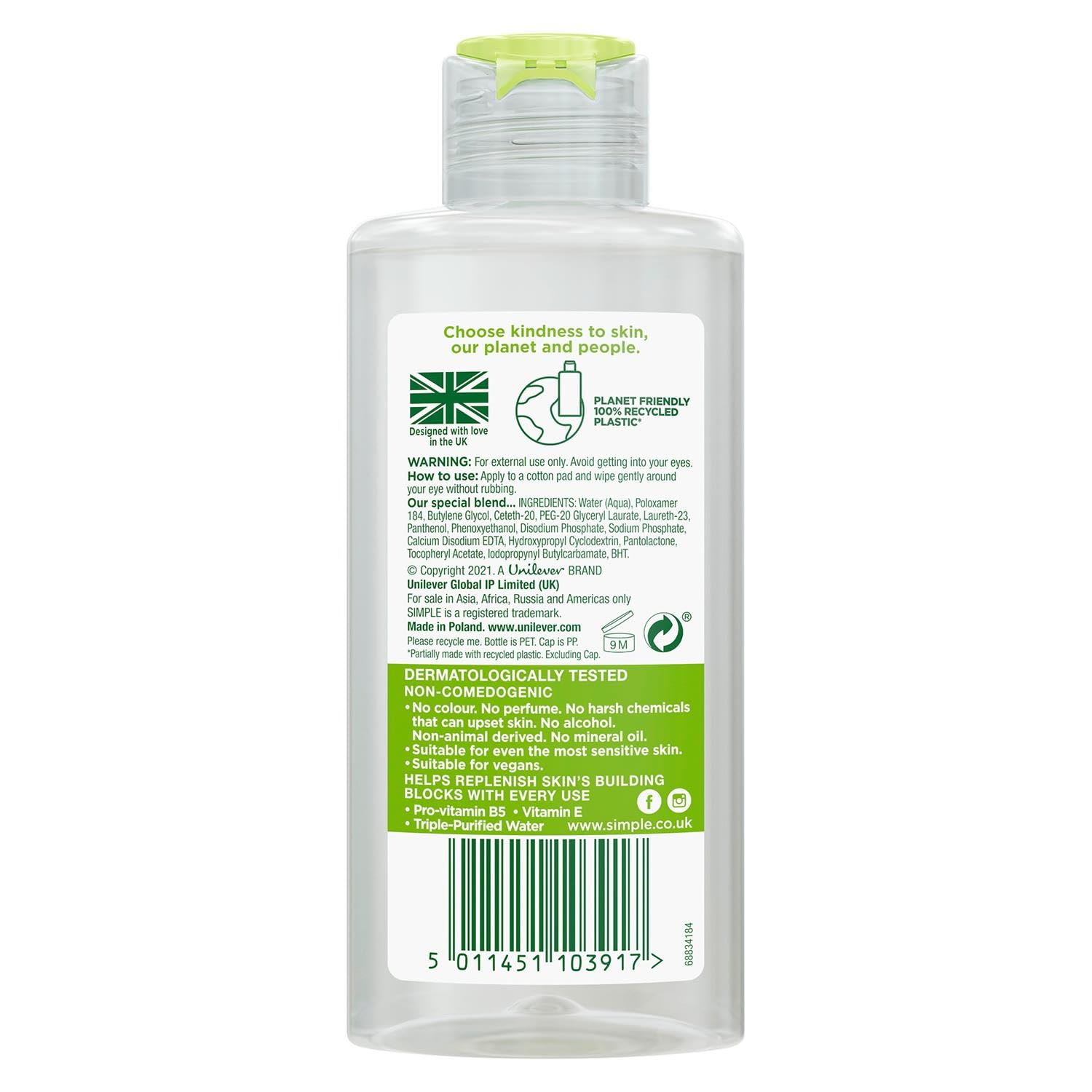 Simple Conditioning Eye Makeup Remover - Gentle & Effective for Sensitive Skin | Perfect for Daily Use & Travel