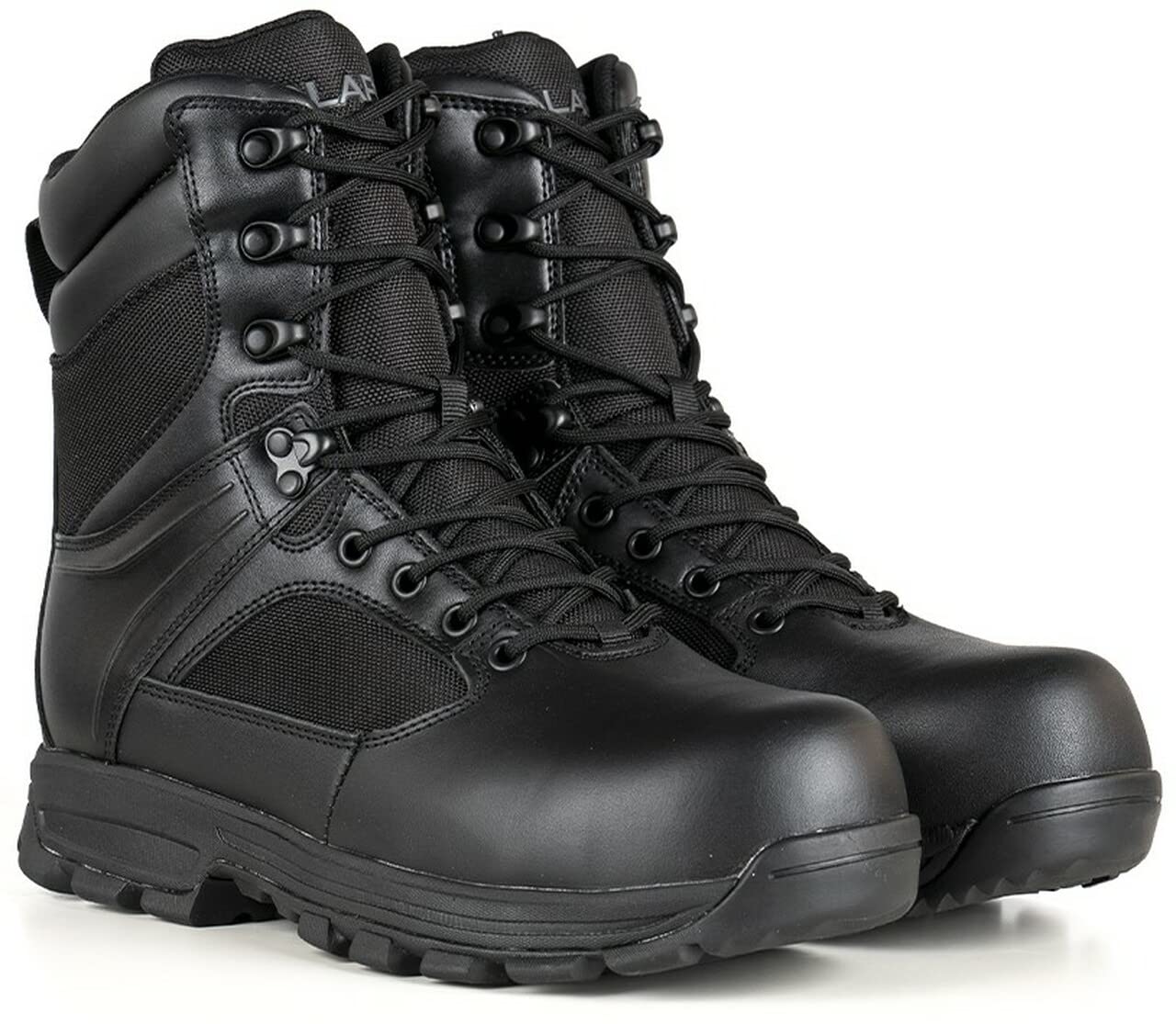 LAPG Men’s Sector 8” Waterproof Tactical Boots - Side-Zip Duty & Combat Shoes for Hiking, Breathable Comfortable Work Boots for Outdoor, Military, Police & Security Use