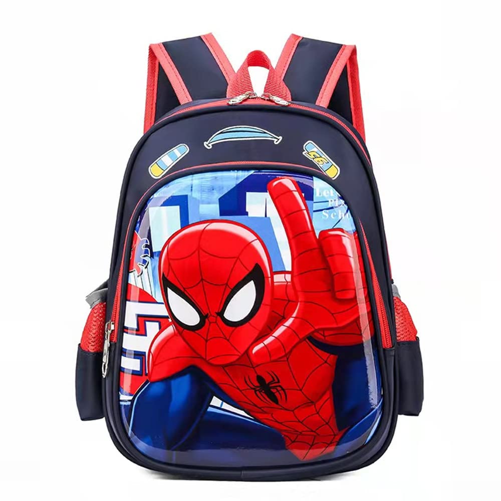CHUANGOU Spiderman Kids Backpack - Waterproof 3D Superhero School Bag for Boys & Girls | Perfect for School, Camping, Hiking & Travel | Multi-Color Children's Backpack