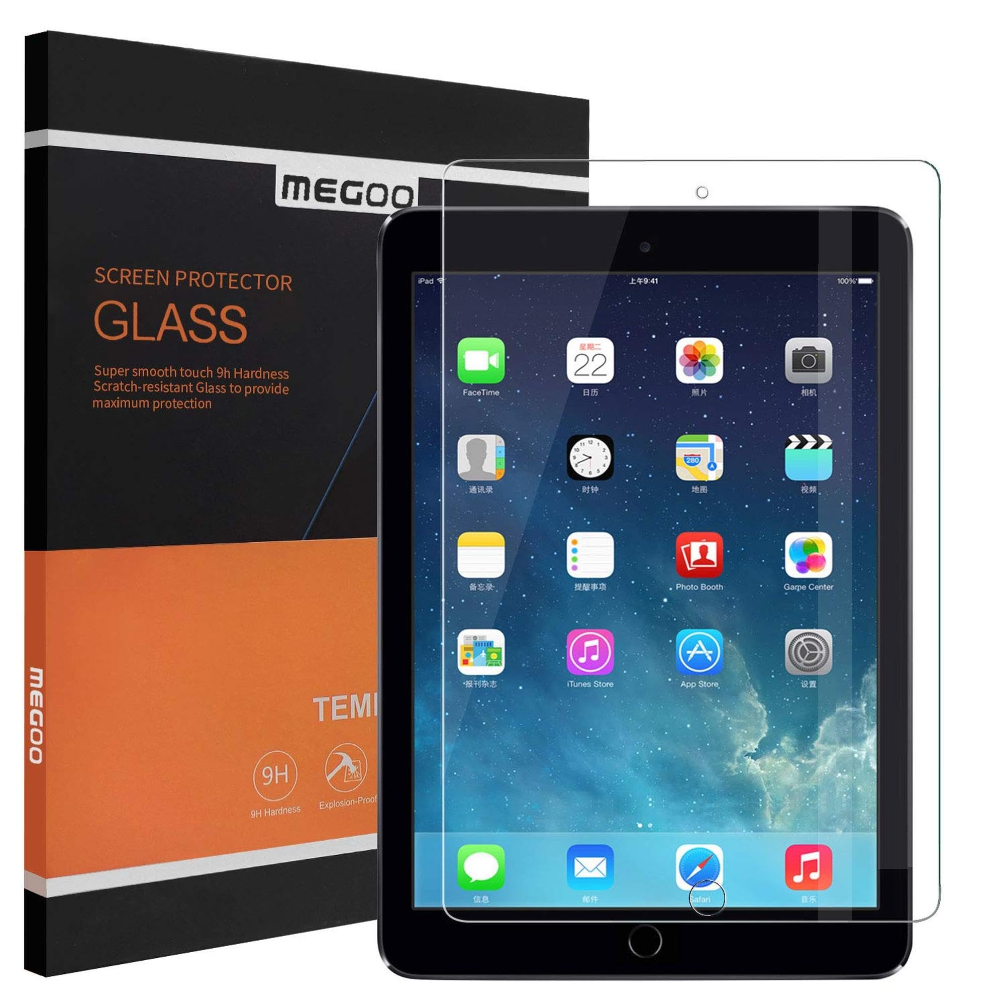 Megoo 9H Tempered Glass Screen Protector for iPad Pro 10.5-Inch & iPad Air 3 (2019 Model) - HD Clear, Anti-Scratch, Bubble-Free, 1-Pack - Perfect for Work, Study, and Entertainment