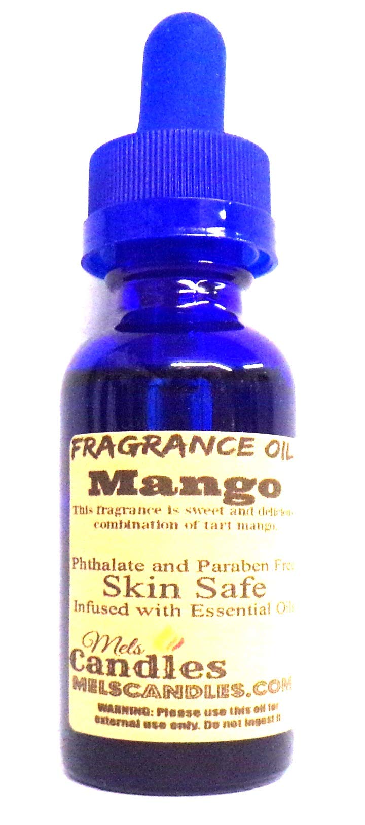 Premium Mango Fragrance Oil - 1 oz (29.5 ml) Blue Glass Bottle, Skin-Safe Scented Oil for Candles, Soap Making, Lotions, Diffusers & Home Fragrance - Perfect for DIY Crafts & Aromatherapy