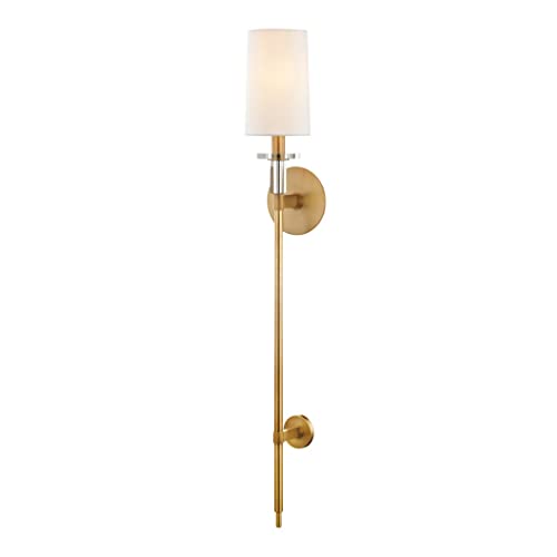 Hudson Valley Lighting 8536-AGB Aged Brass Wall Sconce - Single Light Fixture for Bedroom, Hallway & Living Room Decor