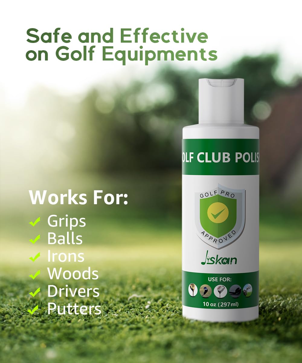 Premium Golf Club Polish & Cleaner Kit – 10 oz Metal Polish, Scratch & Rust Remover – Essential Golf Accessories & Gifts for Men – Perfect for Club Maintenance & Tournament Prep