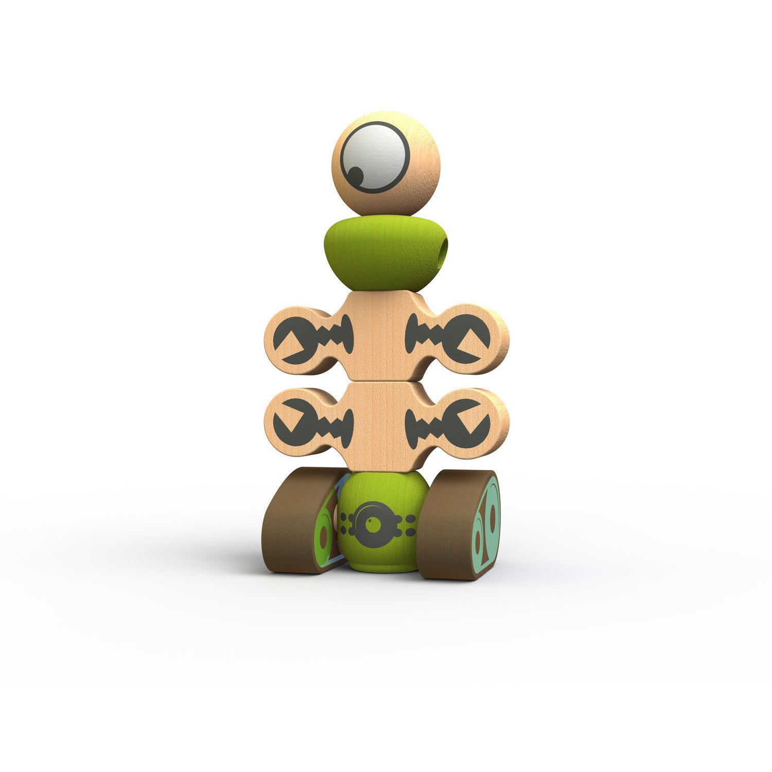 BeginAgain Tinker Totter Robots - Wooden Balancing Toy for Kids Ages 3+, STEM Learning Educational Game for Toddlers - Perfect for Birthday Gifts & Classroom Activities