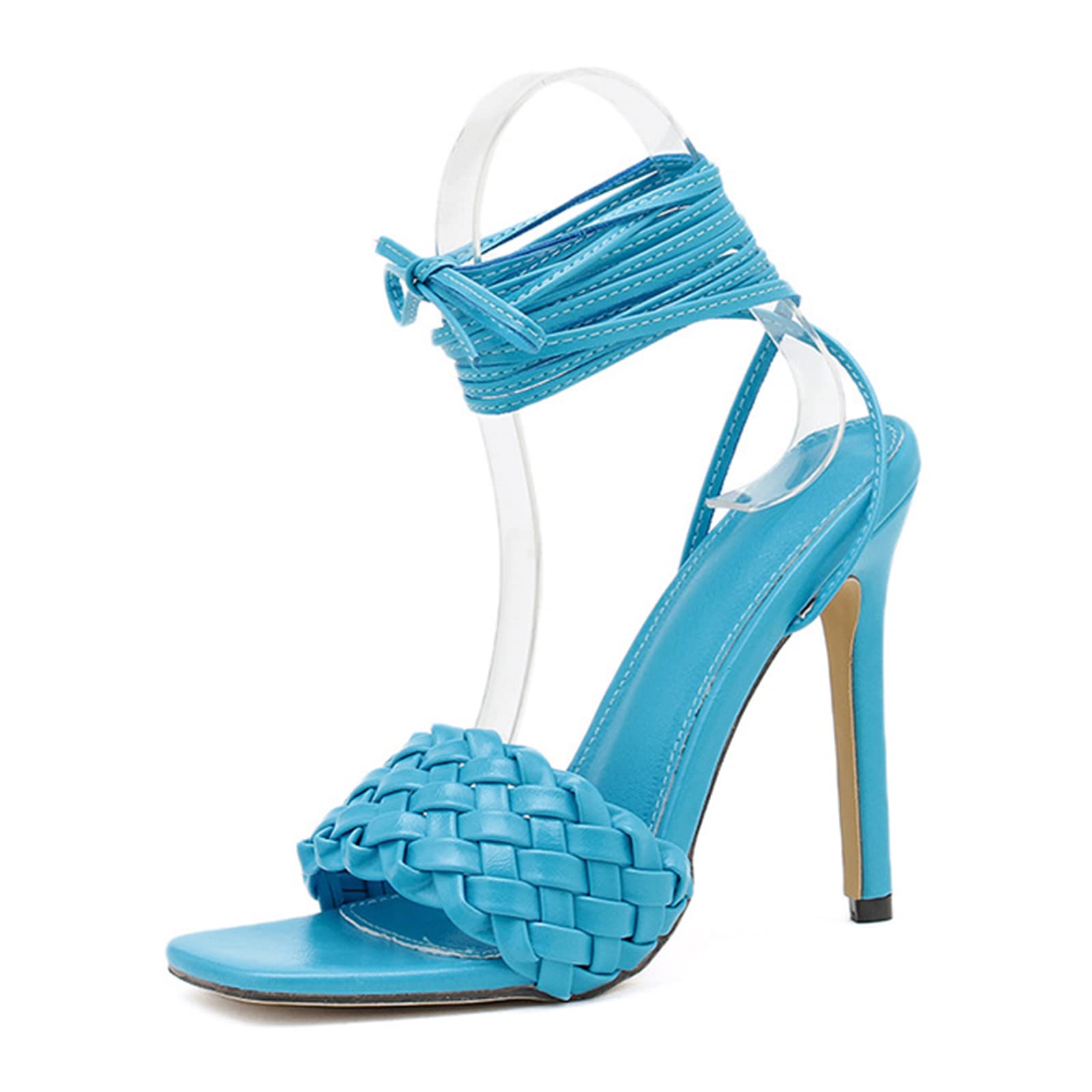 Vintage Women's Narrow Sandals with Cross Strap & Square Toe - Elegant High Heel Thong Sandals for Women | Perfect for Summer Outfits, Beach Parties & Date Nights