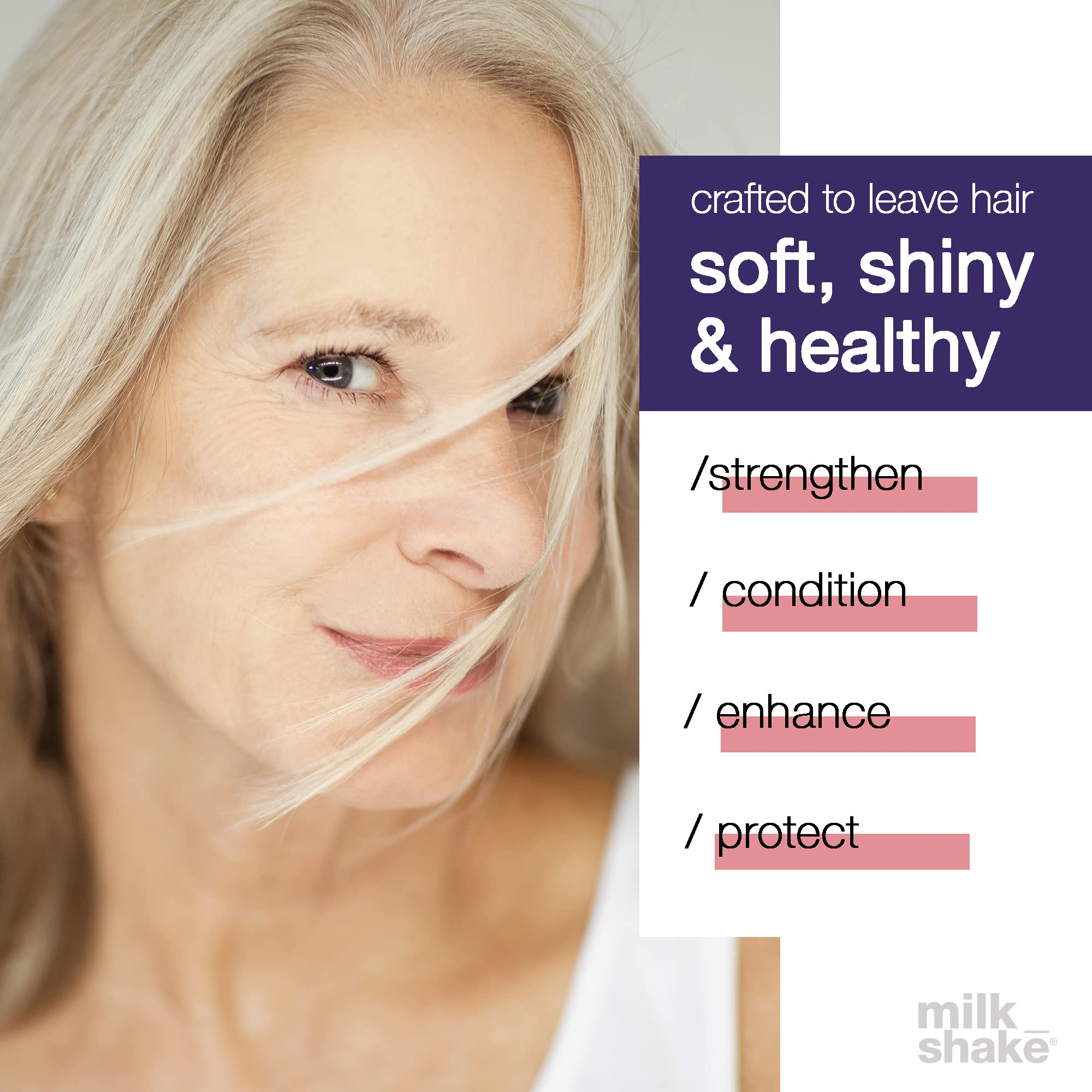 Milk Shake Silver Shine Conditioner for Blonde & Gray Hair - 8.4 fl oz Purple Toning Treatment - Sulfate Free & Vegan Formula - Perfect for Salon Quality Results at Home