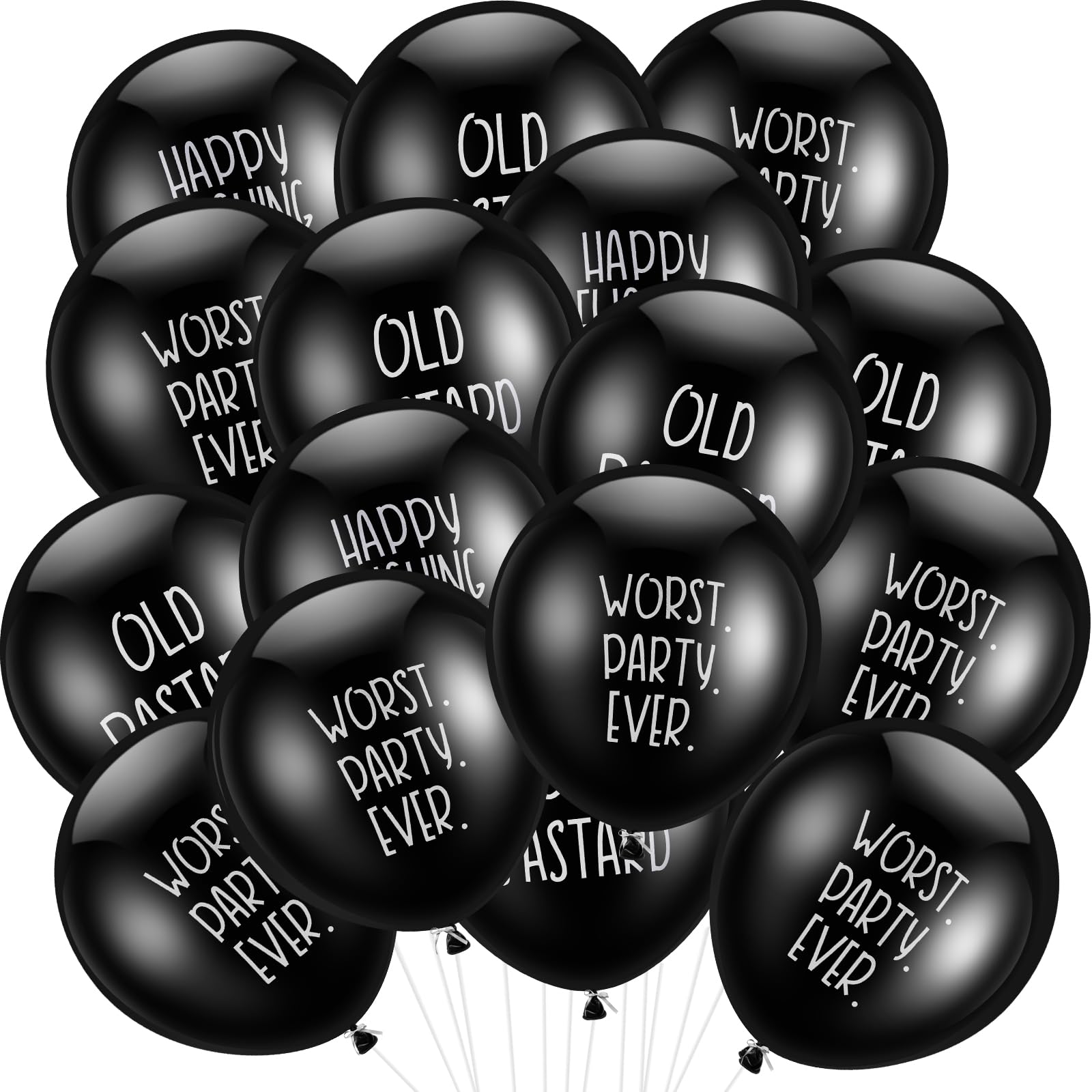 24 Pack 12 Inch Funny Insult Birthday Balloons - Hilarious Adult Party Decorations for Men's Birthday, Retirement & Bachelorette Parties - Perfect for Roasts, Gag Gifts & Offensive Humor Events