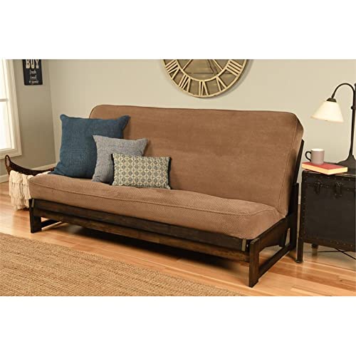 Premium Kodiak Full-Size Futon Cover - Soft Marmont Mocha Brown Fabric - Perfect for Living Rooms, Dorms & Guest Rooms