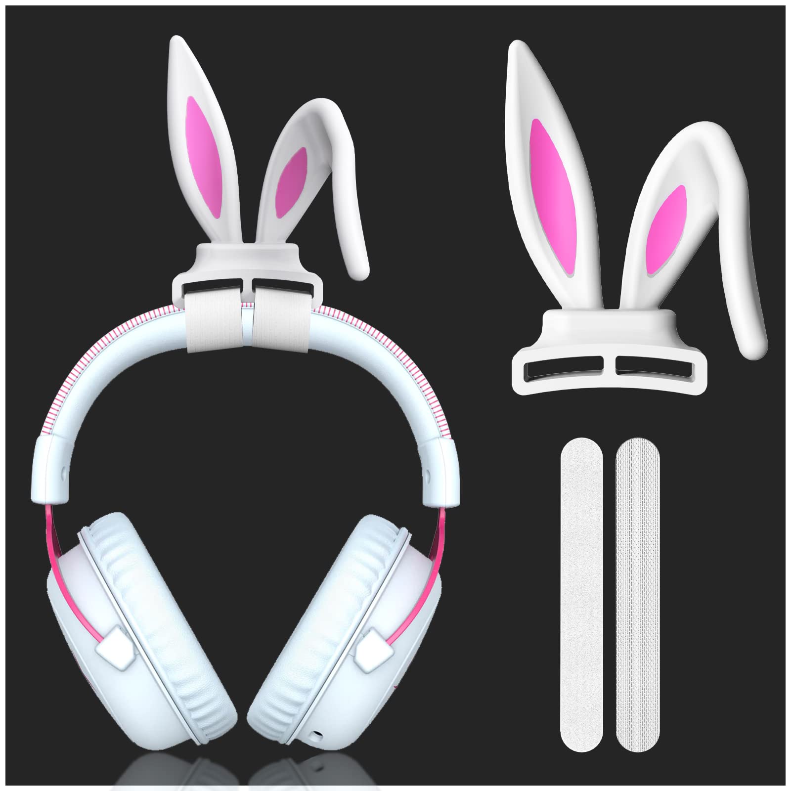 Cute White Rabbit Ears Headphone Covers for AirPods Max, Beats Solo 3 & Studio 3 - Anime-Inspired Wireless Headphone Accessories for Women & Kids - Perfect for Cosplay, Gift Giving & Daily Fashion Use