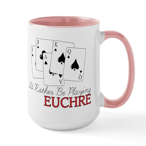 White/Pink Inside - Euchre Playing Large Mug