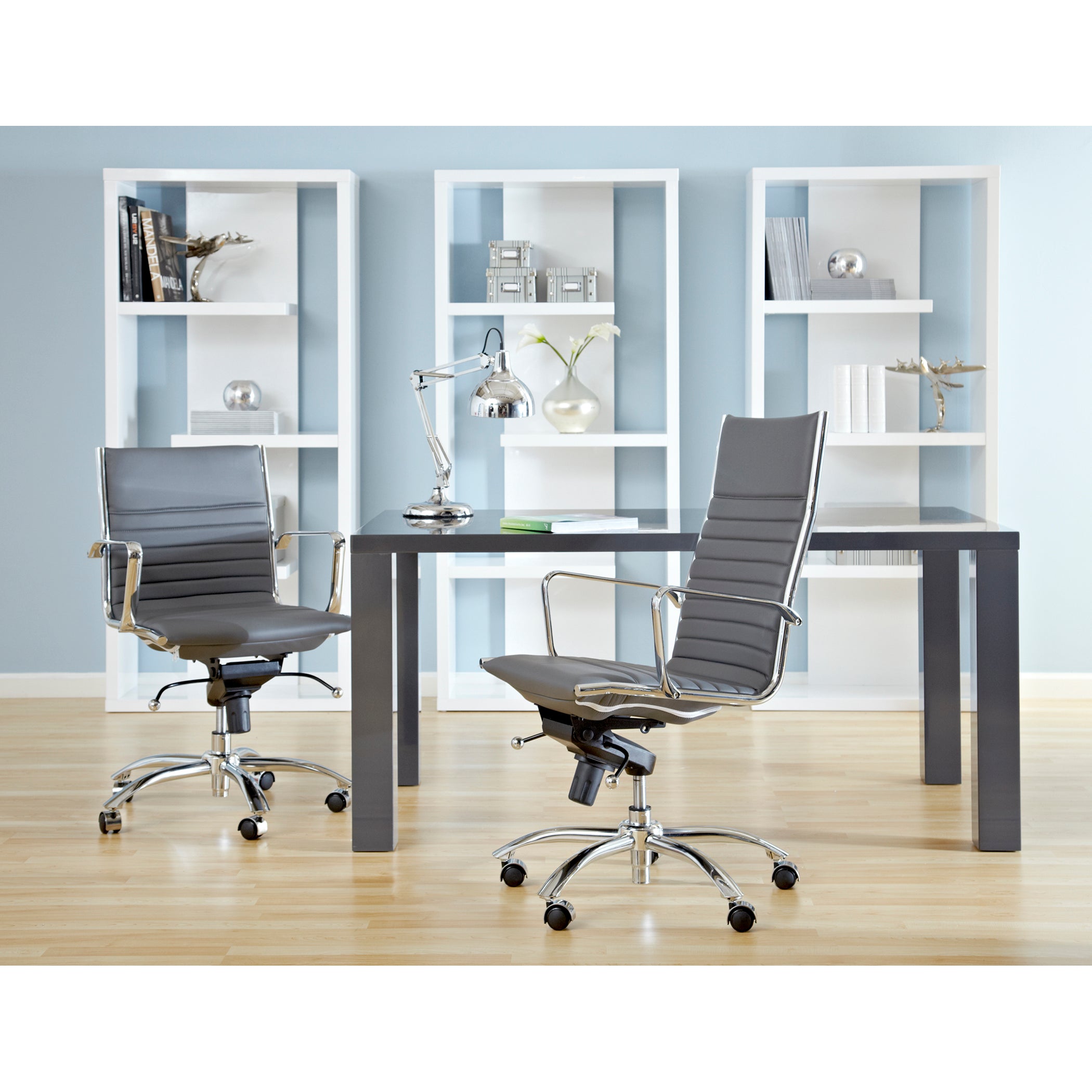 Dirk Low Back Office Chair with Chromed Steel Base - Ergonomic Mesh Desk Chair for Home & Office Workspaces - Perfect for Long Hours of Computer Work, Gaming, and Study Sessions