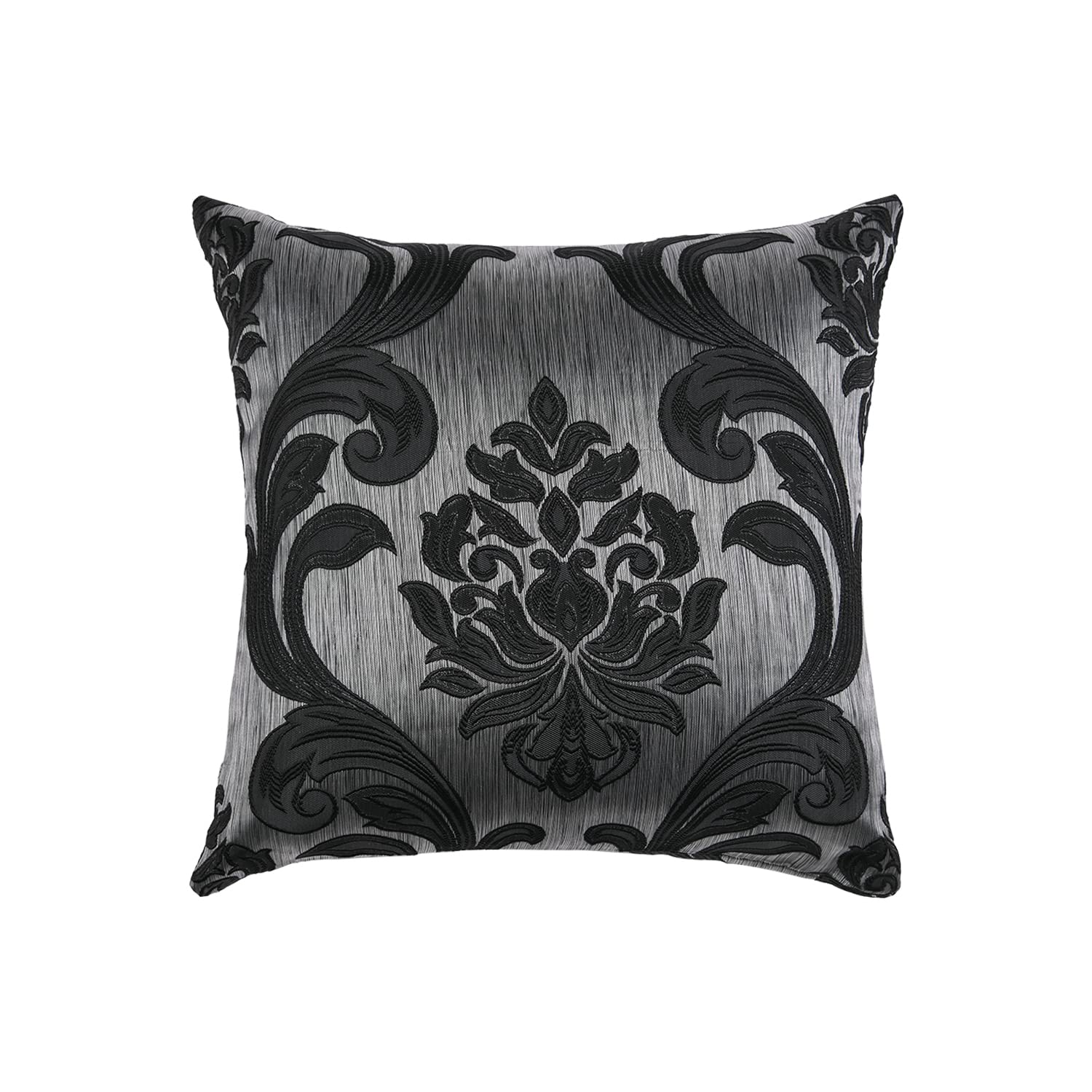 NAPEARL Jacquard Throw Pillow Covers Set of 2 - 16x16 Inch Decorative Cushion Covers for Sofa, Couch, Bed - Elegant Black Home Decor for Living Room, Bedroom & Office - Perfect for Cozy Nights and Stylish Home Accents