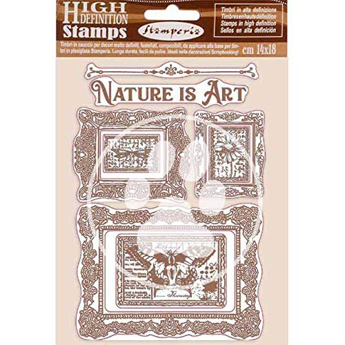 Stamperia Rubber Stamp Set - Nature is Art Frames (14x18cm) for Scrapbooking, Card Making & DIY Crafts