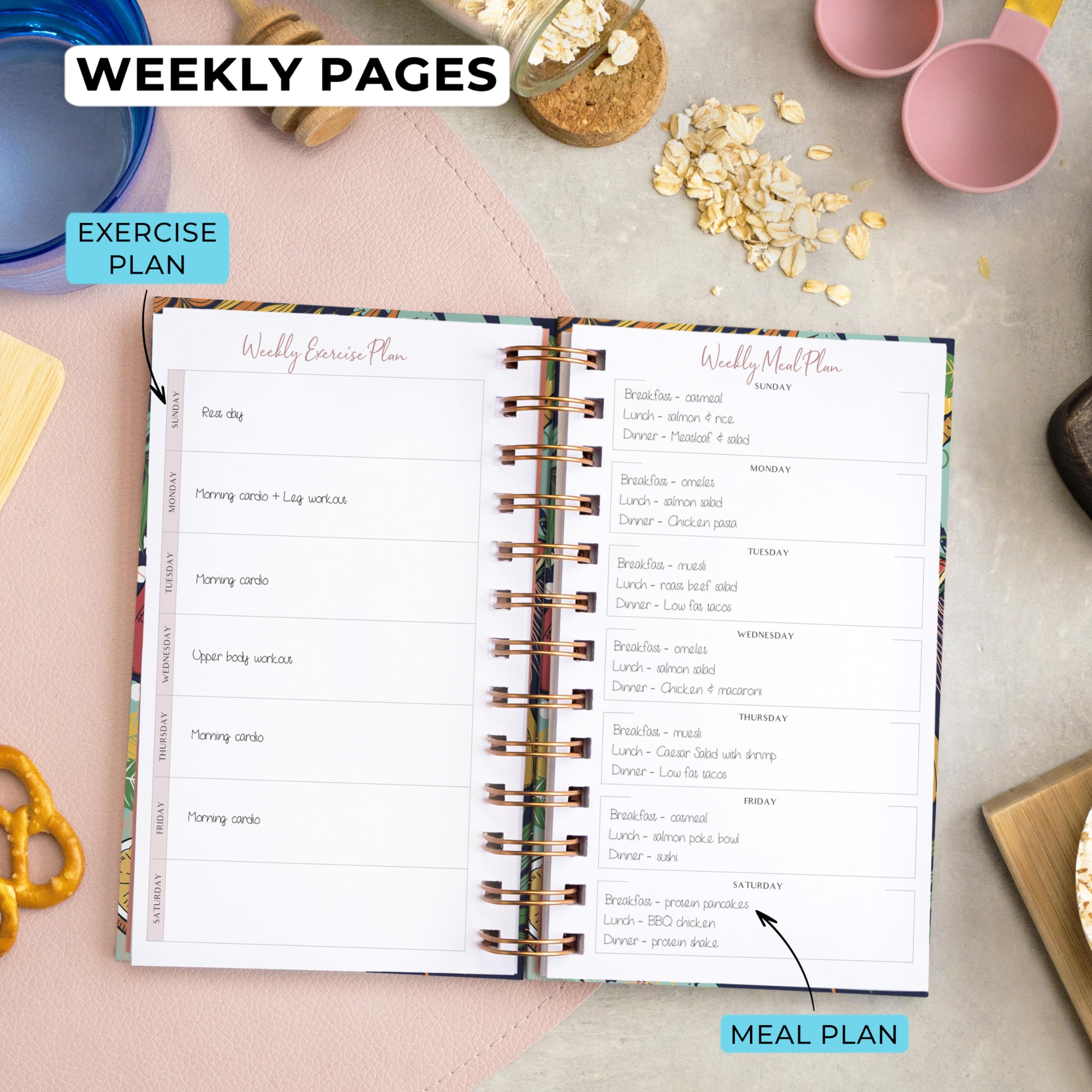 PLANBERRY Premium Pocket Food Journal - Nutrition & Diet Planner, Calorie & Weight Loss Tracker, Meal & Exercise Diary (Summer Smoothie) | Perfect for Healthy Eating, Fitness Tracking & Weight Management