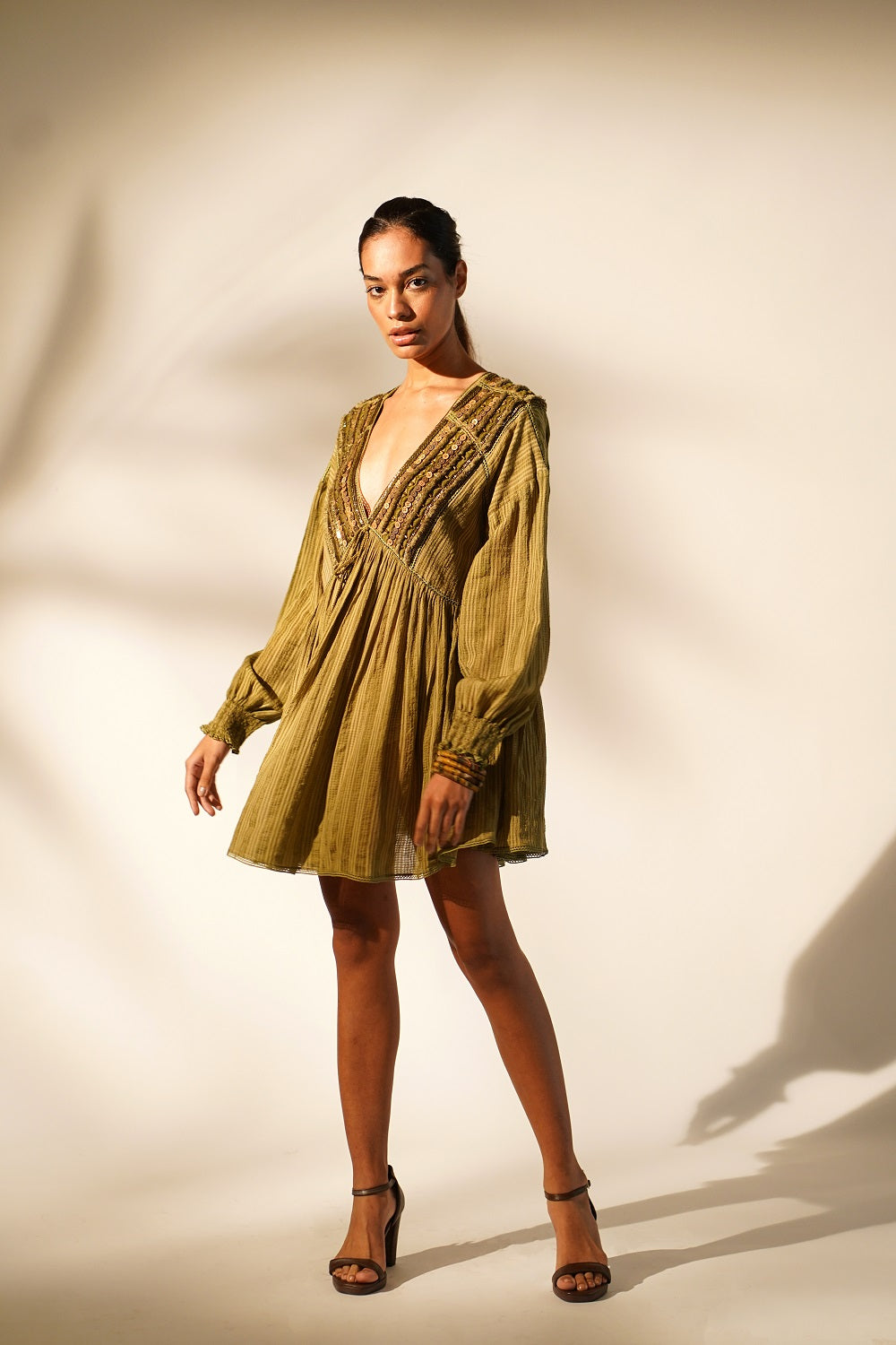Elegant Moss Green Short Dress for Women - Summer Casual & Party Wear - Perfect for Dates, Beach Outings, and Evening Events