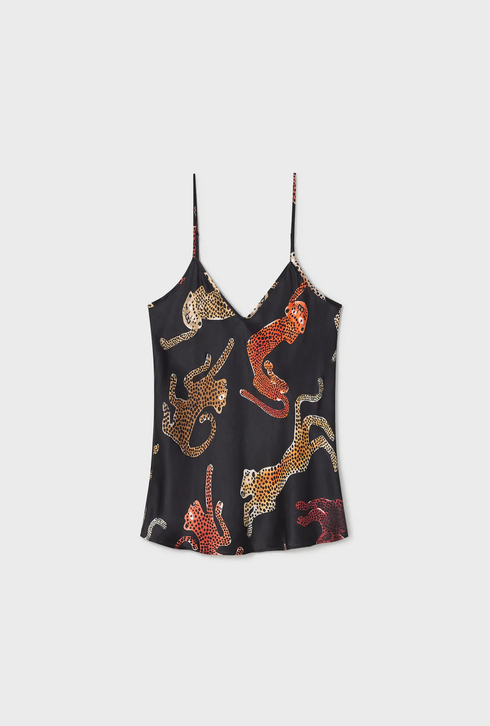 Bias Cut Cami Top - Black Jaguar Print - Perfect for Layering, Night Out & Casual Wear