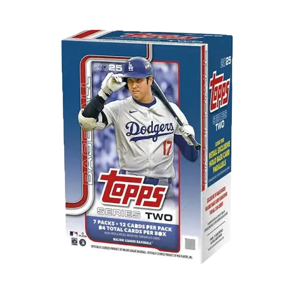 2025 Topps Series 2 Baseball Cards - 7 Pack Blaster Box with Exclusive Inserts | Collectible Trading Cards for Baseball Fans & Sports Memorabilia Enthusiasts | Perfect for Gifts, Trading, and Display