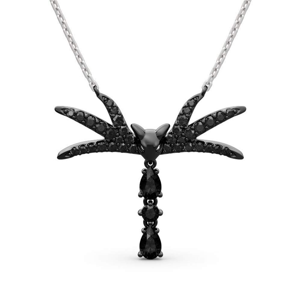 Jeulia Jack Skellington Bow Tie Nightmare Necklace - 925 Sterling Silver Skull Pendant Gothic Jewelry for Women | Halloween, Valentine's Day, Birthday Gift for Bride, Teen Girls | Perfect for Cosplay, Costume Parties & Alternative Fashion
