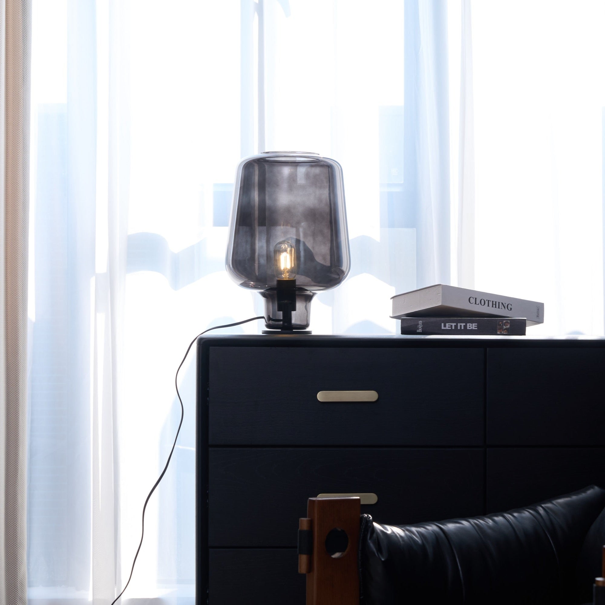 Modern Teutonic Glass Table Lamp - Elegant Home & Office Lighting for Living Room, Bedroom, or Study Desk