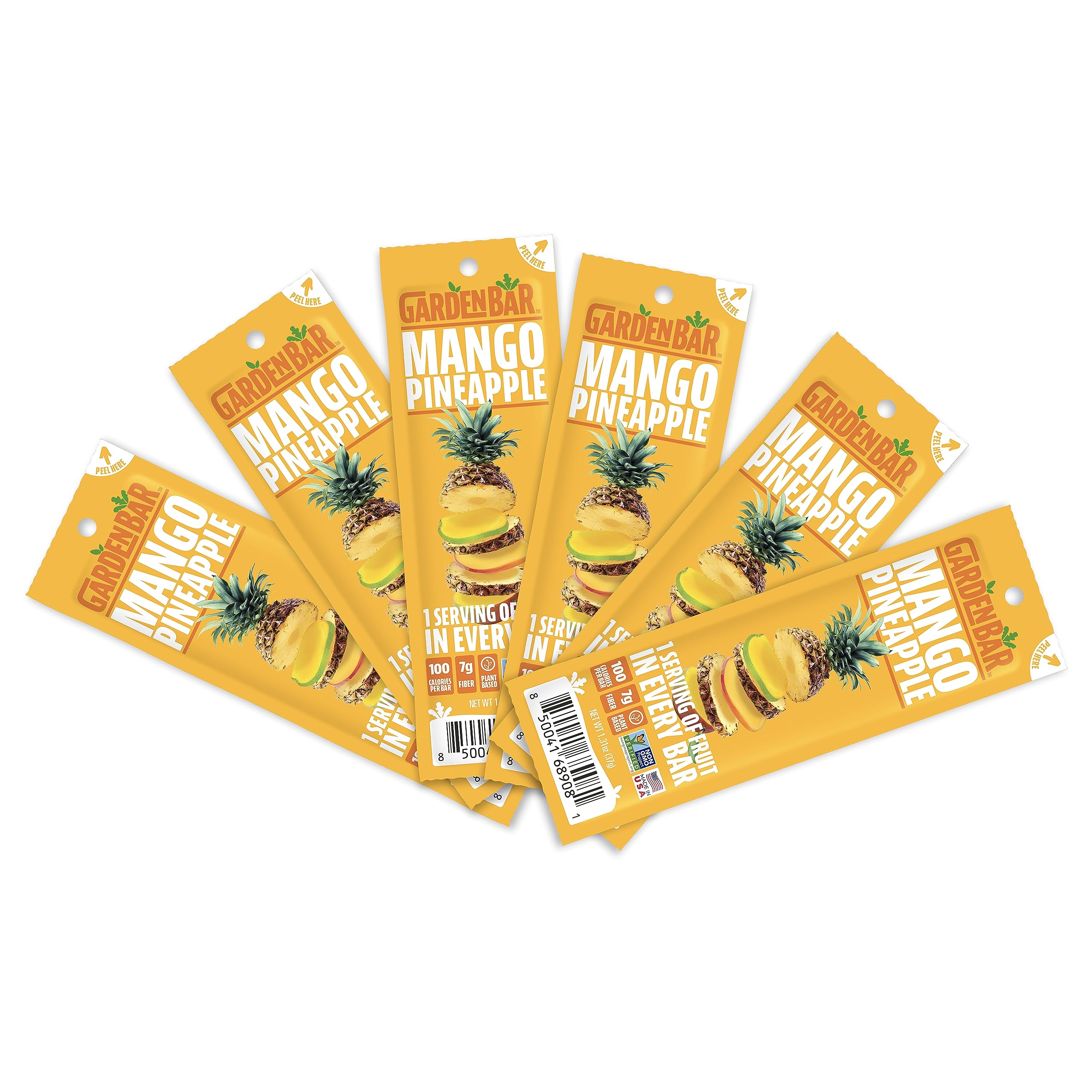Organic Mango Pineapple Fruit Leather Snacks | Healthy Vegan Gluten-Free Non-GMO High Fiber Dried Fruit Jerky | 6 Pack | Perfect for Hiking, School Lunches & On-the-Go Snacking