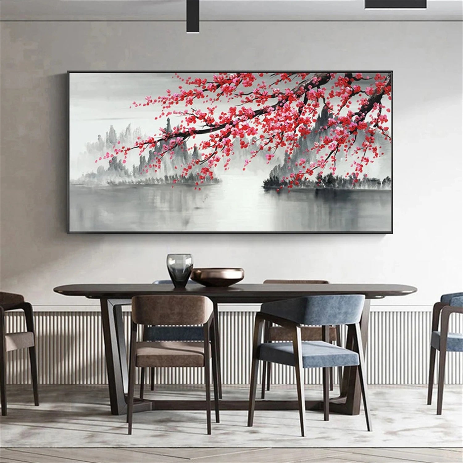 Flower and Tree Painting #FT107 - Handmade Canvas Wall Art for Home Decor, Living Room, Bedroom & Office