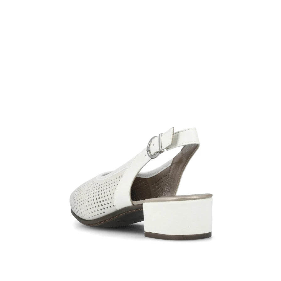 Rieker 47066 Women's White Comfort Shoes - Perfect for Work, Walking & Casual Wear