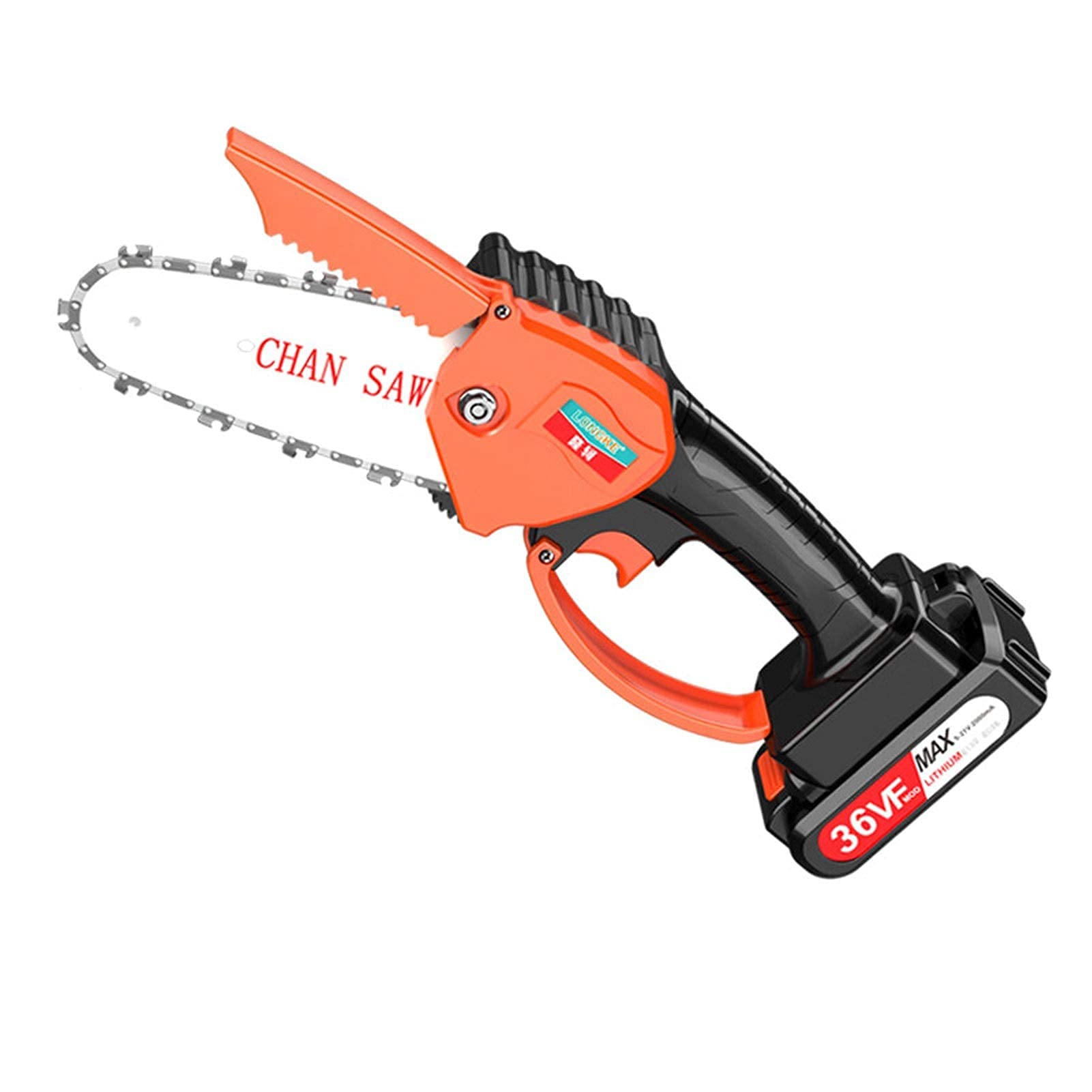 XJZKA 4-Inch Mini Cordless Chainsaw - Rechargeable Lithium Battery Powered Handheld Electric Chainsaw for Tree Trimming, Pruning, and Small Wood Cutting | Perfect for Garden, Yard, and DIY Projects