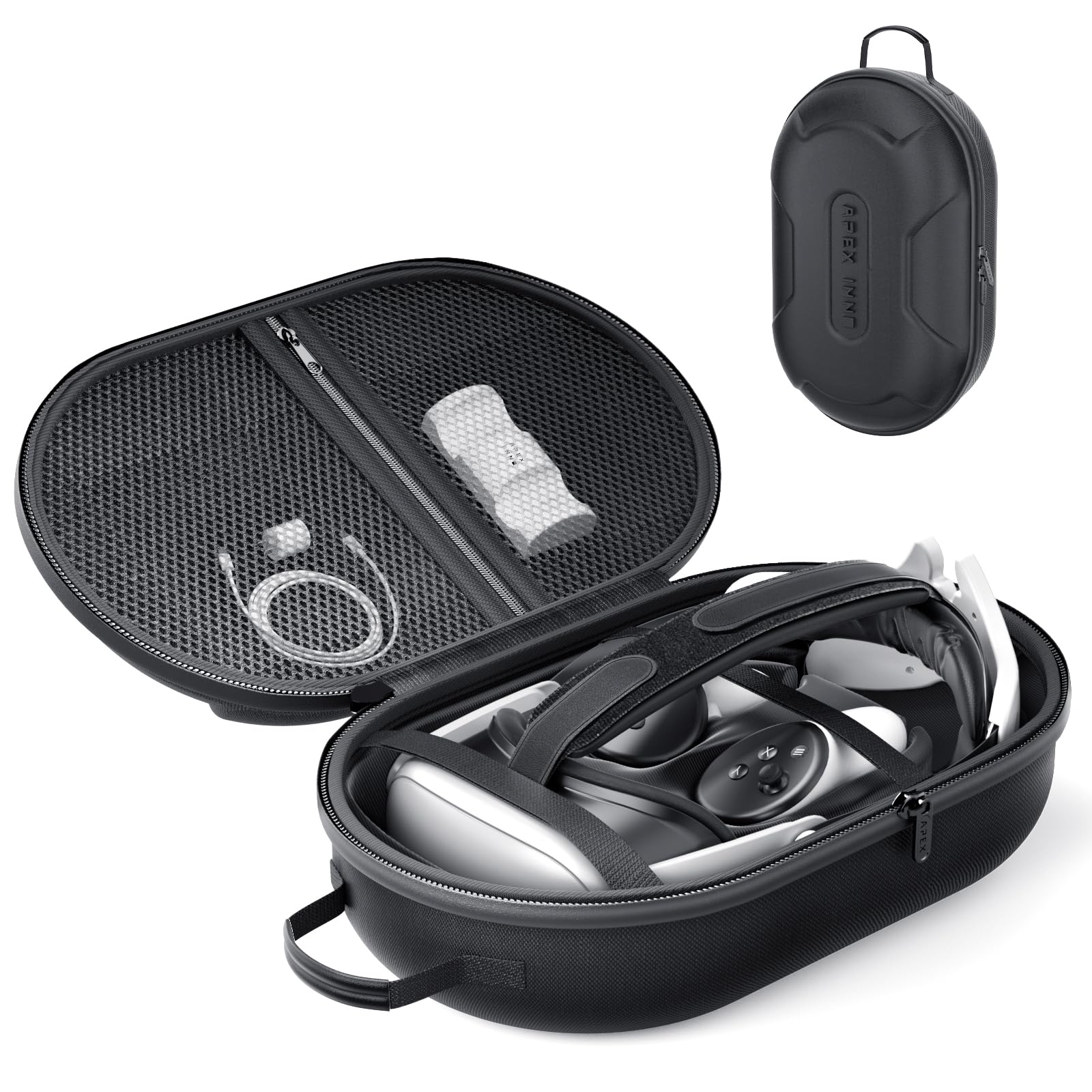APEXINNO Large VR Carrying Case for Meta Quest 3S/3/2 & Oculus Quest 3S/3/2 Headset - Protective Storage Bag for Elite Strap, Controllers & Accessories | Perfect for Travel, Home Organization & VR Gaming Protection