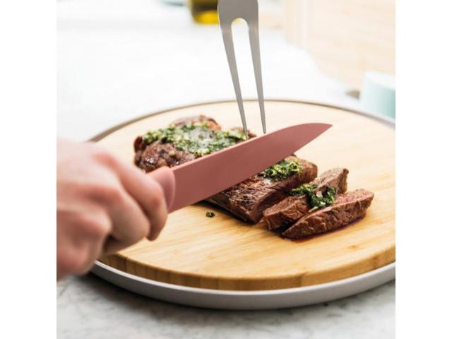 Premium Pink Carving Knife - 17cm Stainless Steel Blade for Kitchen, BBQ & Meat Slicing | Perfect for Home Chefs & Holiday Cooking