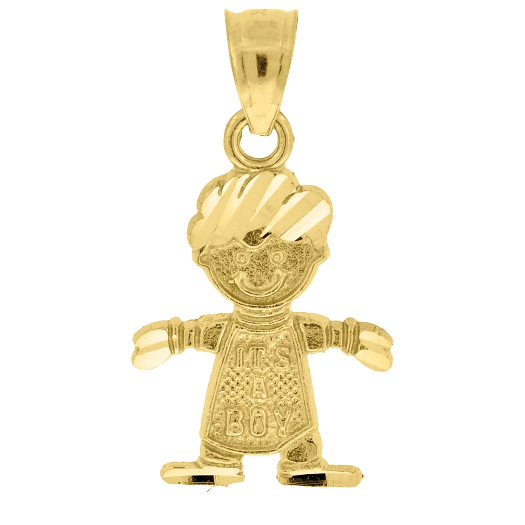 10K Yellow Gold Baby Pacifier Charm Pendant Necklace for Boys & Girls - 24.2x13.1mm - Perfect Christening Gift, Baby Shower Present & Newborn Keepsake Jewelry