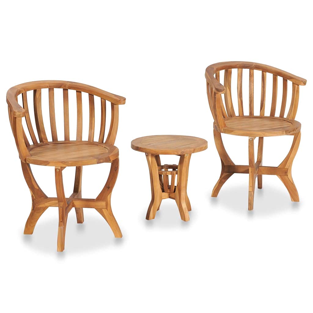 Premium 3-Piece Bistro Patio Set - Solid Teak Wood Outdoor Furniture for Garden, Terrace & Backyard - Weather-Resistant & Easy Assembly - Perfect for Outdoor Dining, Lounging & Entertaining