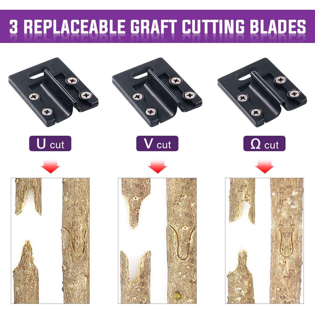 Swpeet 190Pcs 2-in-1 Professional Grafting Tool Kit - Garden Pruning Shears with 3 Extra Blades, Grafting Tapes, Rubber Bands & Gloves - Perfect for Plant Branch Cutting, Tree Grafting & Gardening Projects