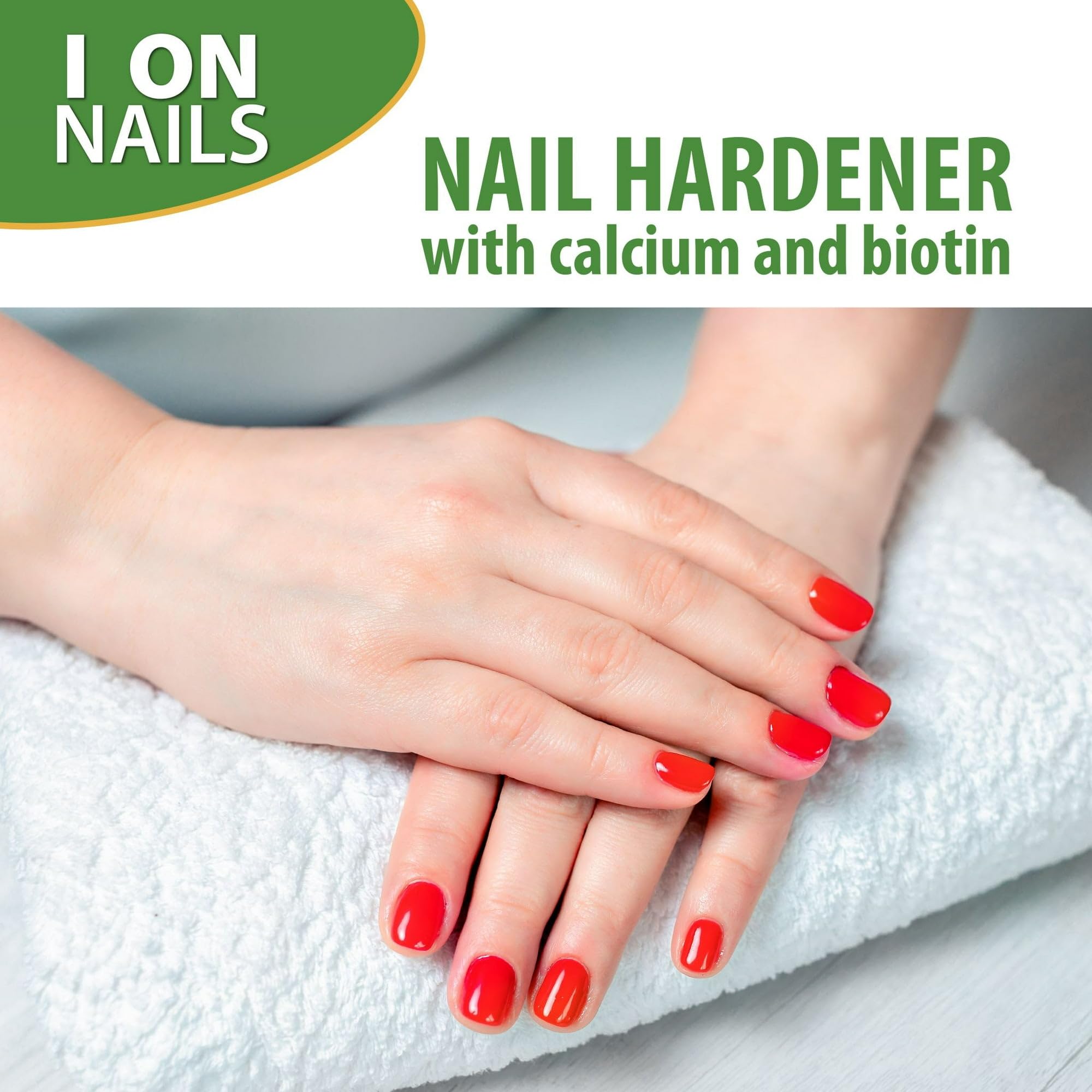 ION Nails Hardener with Calcium & Biotin - Strengthens & Lengthens Nails, Prevents Brittleness - Clear Base Coat for Healthy Nail Care - Perfect for Manicures, Nail Salons & At-Home Nail Treatments