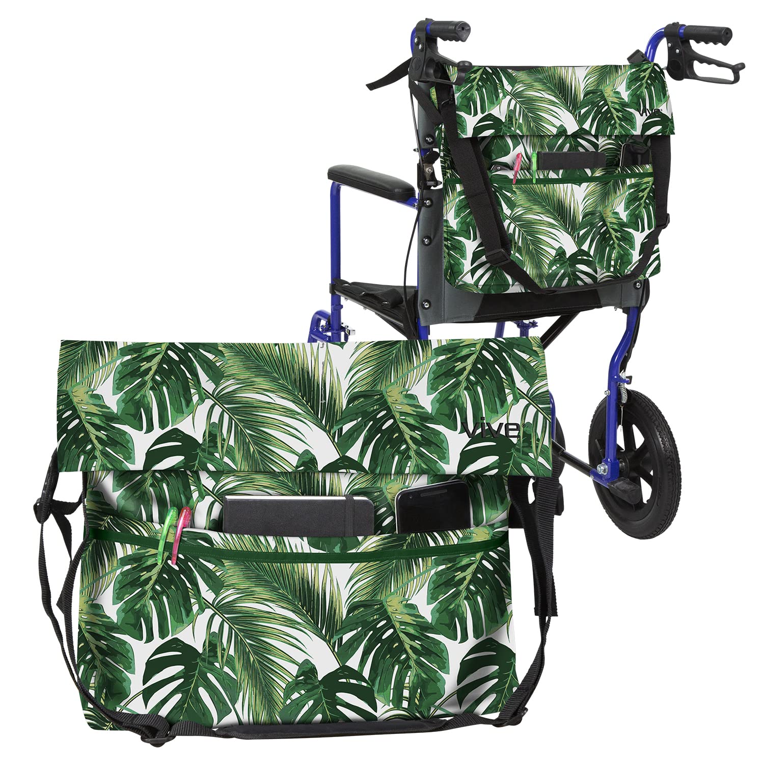 Vive Wheelchair Bag - Large Hanging Tote Pouch for Electric Wheelchairs & Walkers - 15 Color Options for Men & Women - Perfect for Storage, Travel & Daily Use