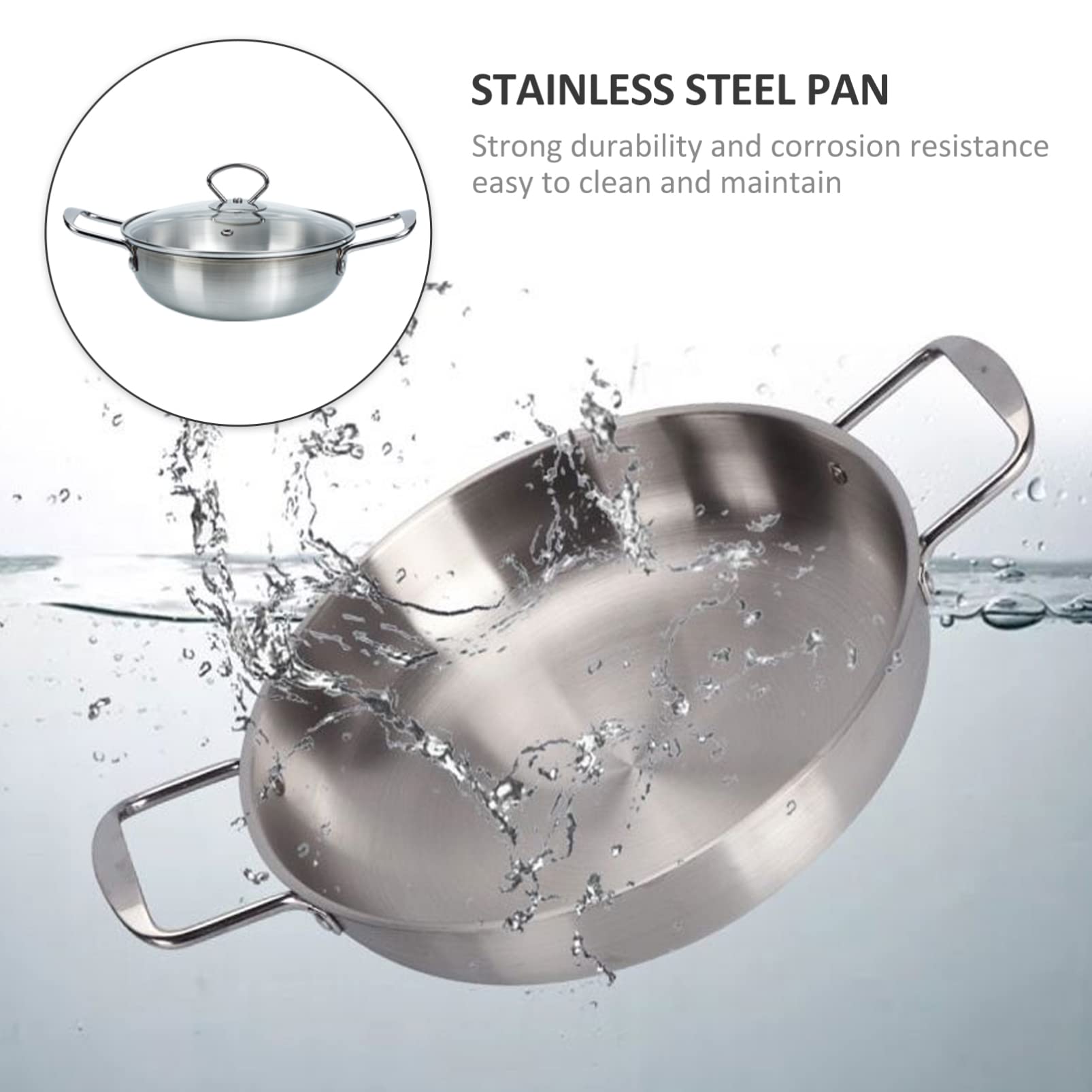 ERINGOGO Mini Ramen Soup Pot with Stainless Steel Lid - Double Handle Cooking Pan for Home & Restaurant Use | Perfect for Ramen, Pho, Hot Pot & Everyday Cooking