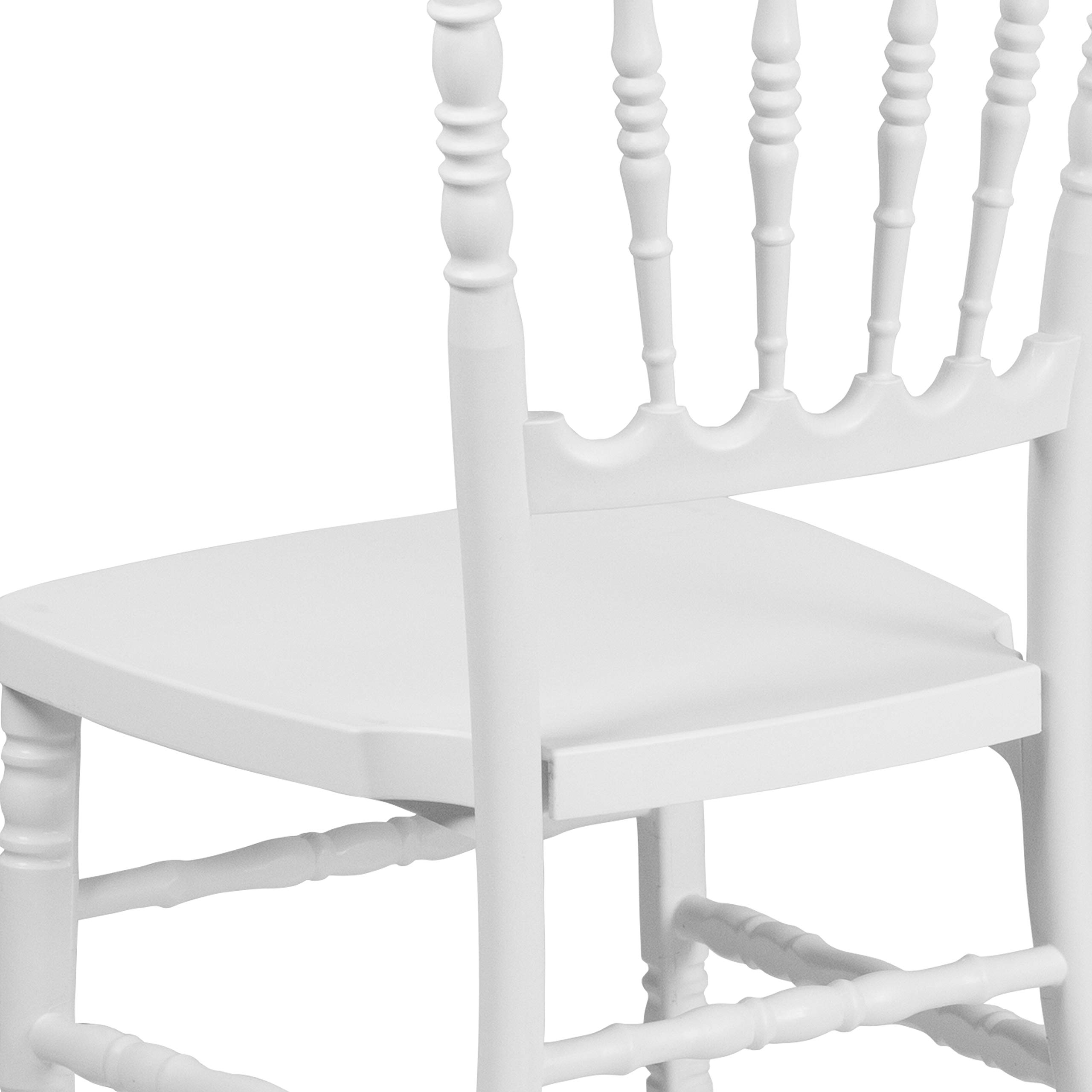 Flash Furniture HERCULES Series White Resin Stacking Napoleon Chair - Heavy Duty Indoor/Outdoor Stackable Chairs for Patio, Restaurant, Banquet & Event Seating