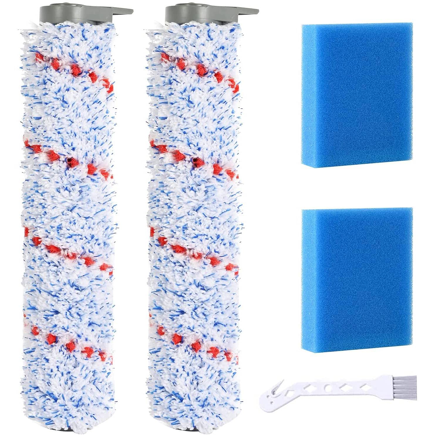 iFloor Wet Dry Cordless Vacuum Replacement Brush Set - 2 Pack with Pre-Filter Foam for Powerful Cleaning | Perfect for Hard Floors, Carpets & Pet Hair Removal
