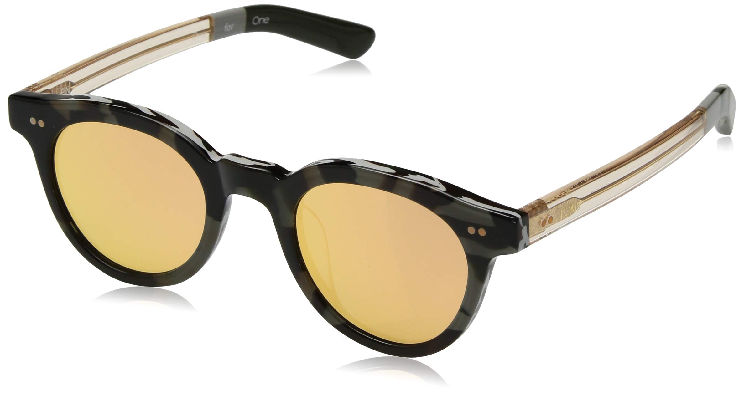 TOMS Fin Round Sunglasses for Women & Men - Polarized UV Protection Sunglasses - Stylish Round Frame Shades for Outdoor, Beach, and Driving