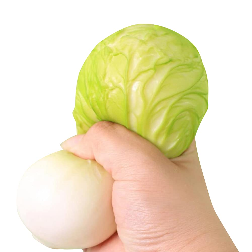 Stress Relief Squishy Cabbage Toy - Fun Sensory Fidget Ball for Kids & Adults - Anti-Anxiety Decompression Squeeze Toy - Perfect Gift for Boys, Girls, Friends & Family - Great for Office, School & Home Relaxation