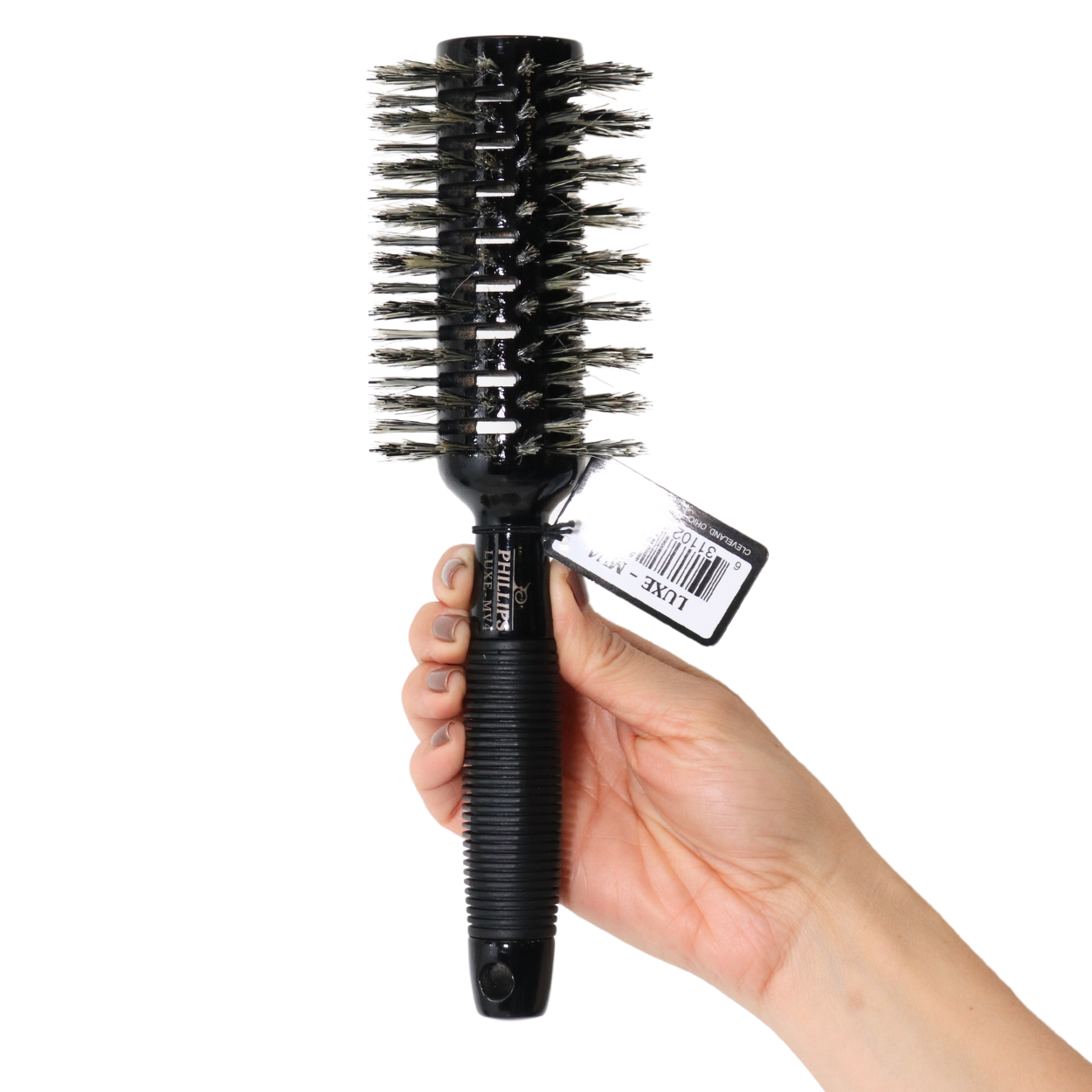 Phillips MV4 Luxury Round Brush with Boar & Ionic Nylon Bristles for Smooth Hair Styling - Perfect for Salon Professionals & Home Use