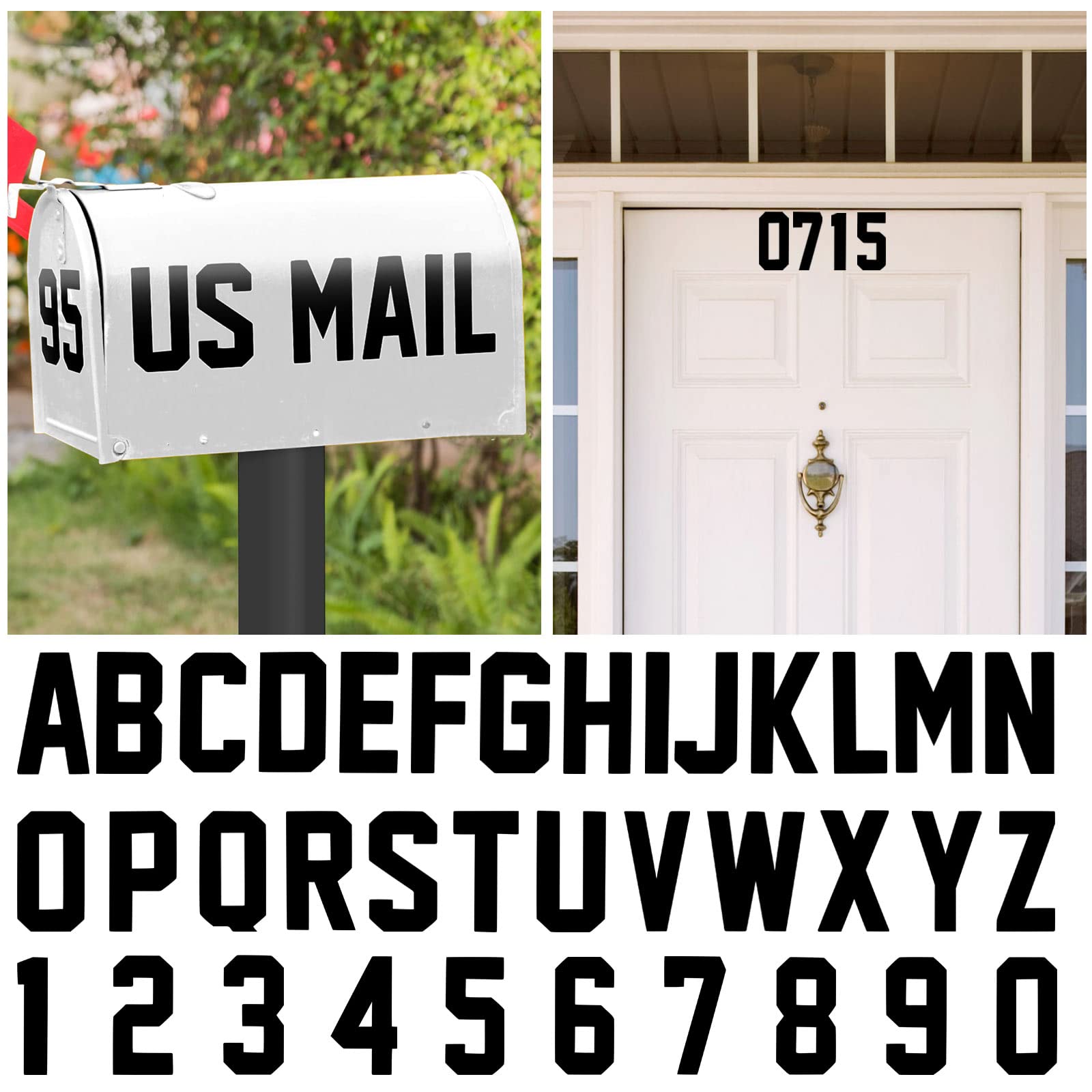 Seloom 148 PCS Mailbox Numbers & Letters Stickers - Waterproof Self-Adhesive for Indoor/Outdoor Use
