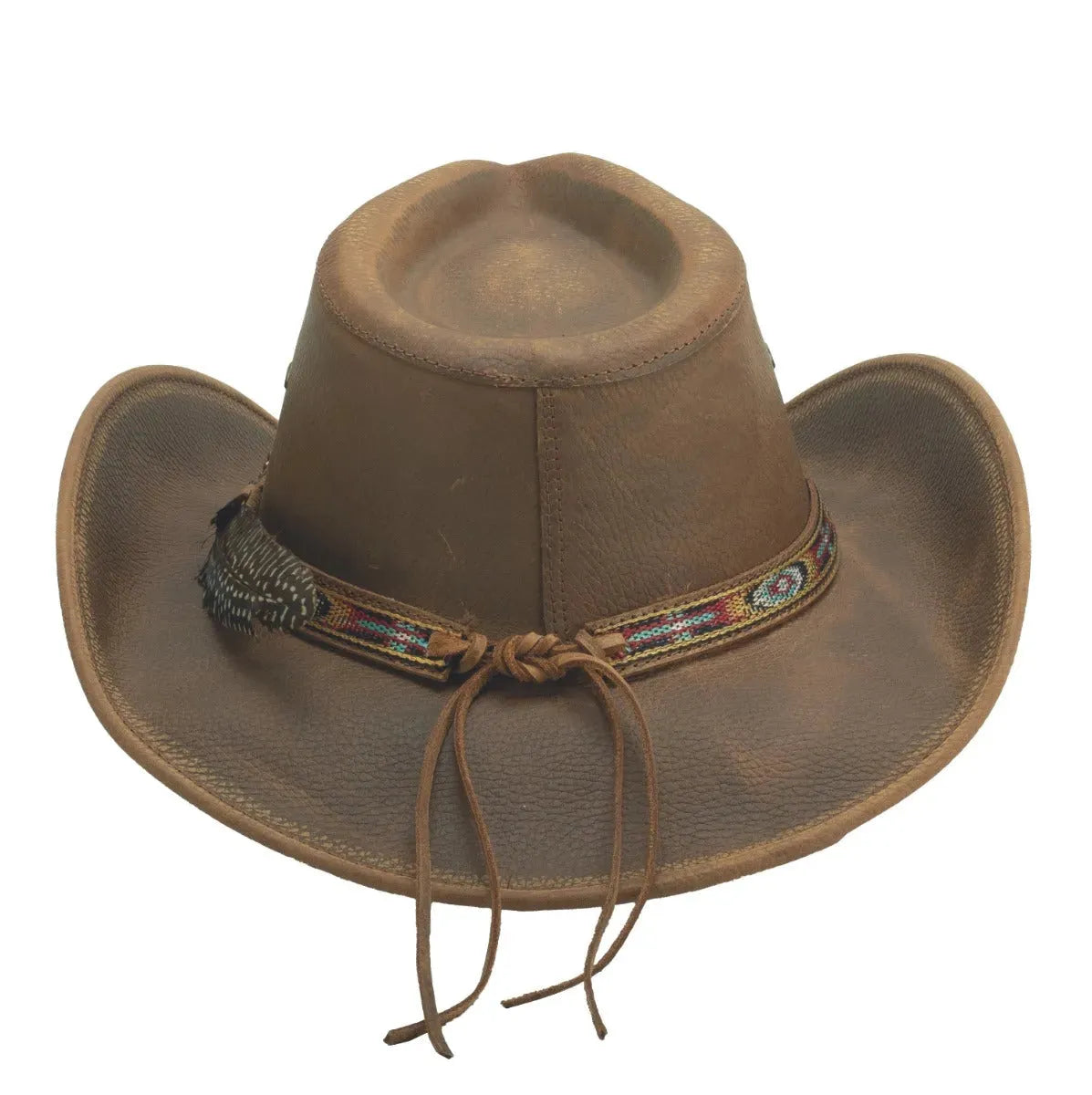 Bullhide Roswell Leather Outback Hat - Durable & Stylish Cowhide Western Hat for Men & Women - Perfect for Outdoor Adventures, Rodeos & Country Events