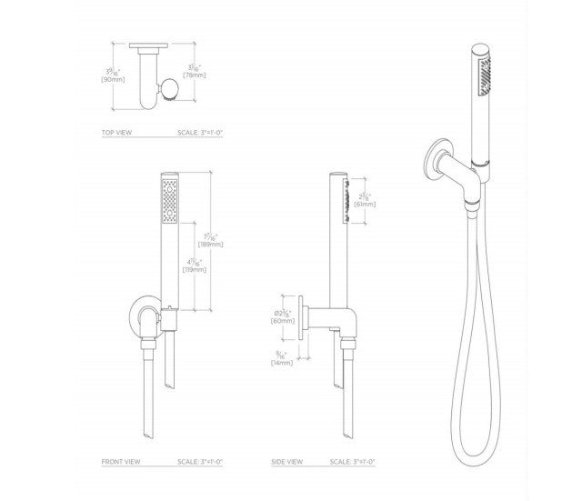 Waterworks Flyte Matte Black Handheld Shower Head with Hook - Perfect for Bathroom, Spa, and Relaxing Shower Experience