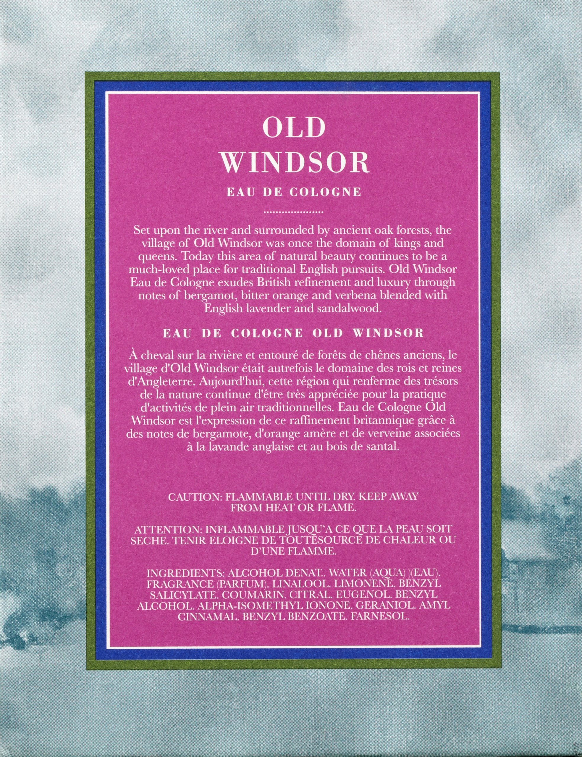Crabtree & Evelyn Old Windsor Eau de Cologne for Men & Women - 3.4 Fl Oz (100ml) Luxury Fragrance - Perfect for Daily Wear, Special Occasions & Gifts